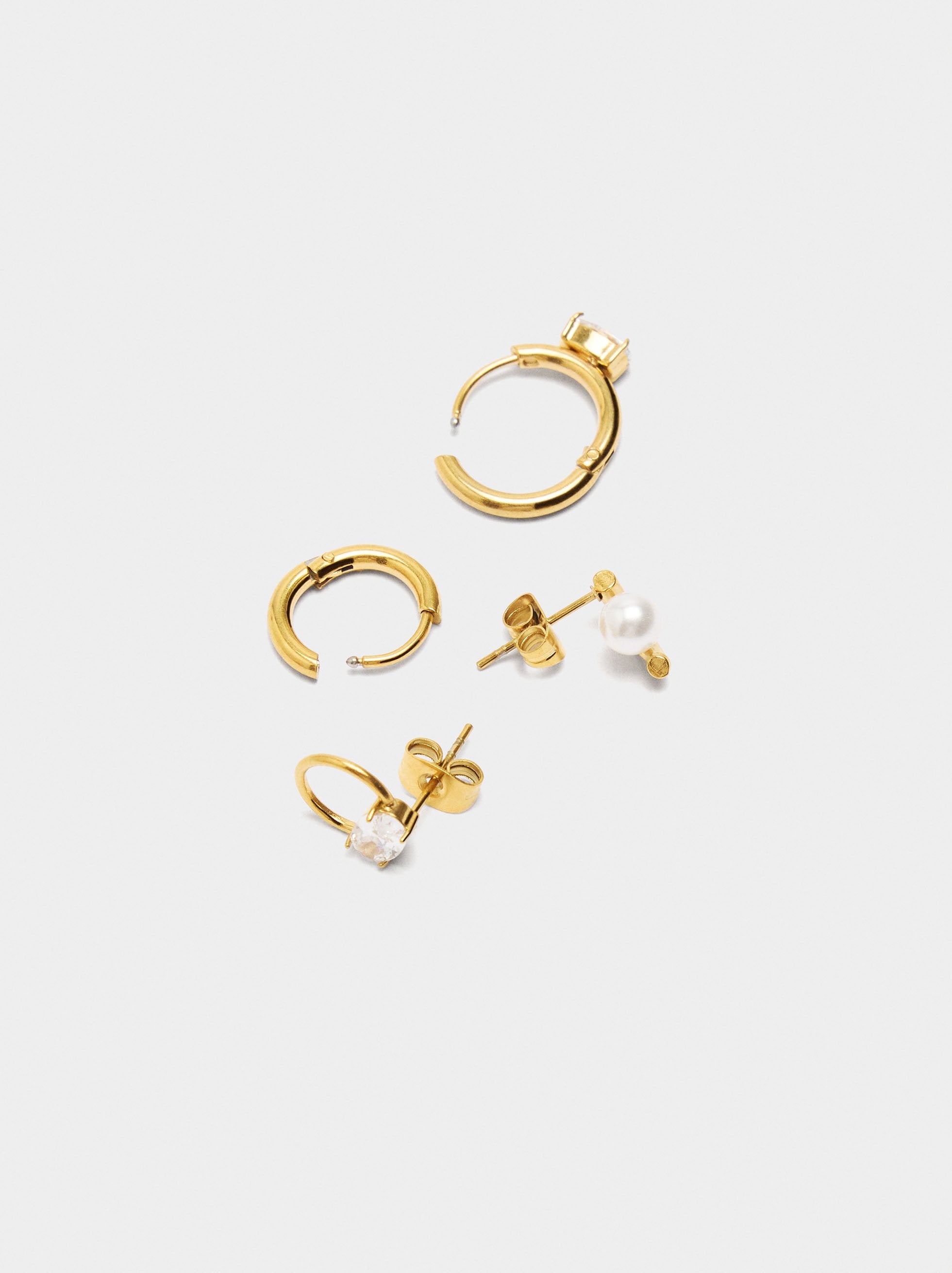 Set De Pendientes Asimétricos - Acero Inoxidable