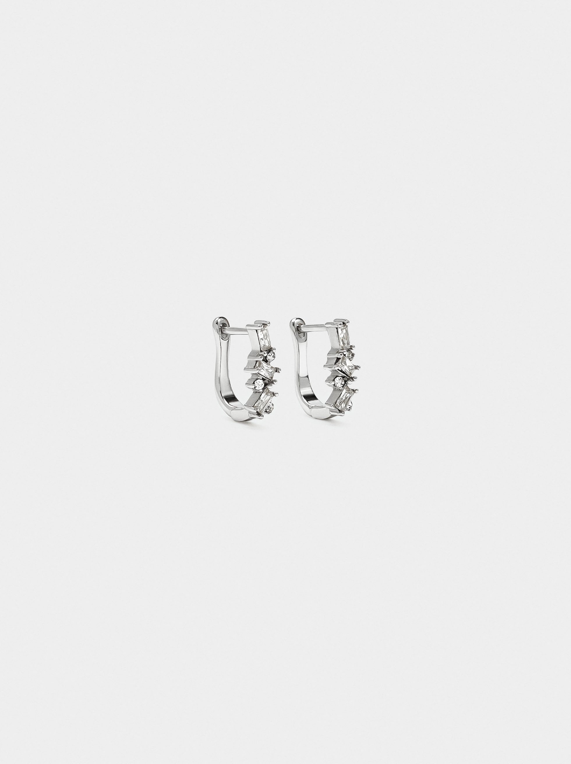 Aros Con Cristales - Acero Inoxidable