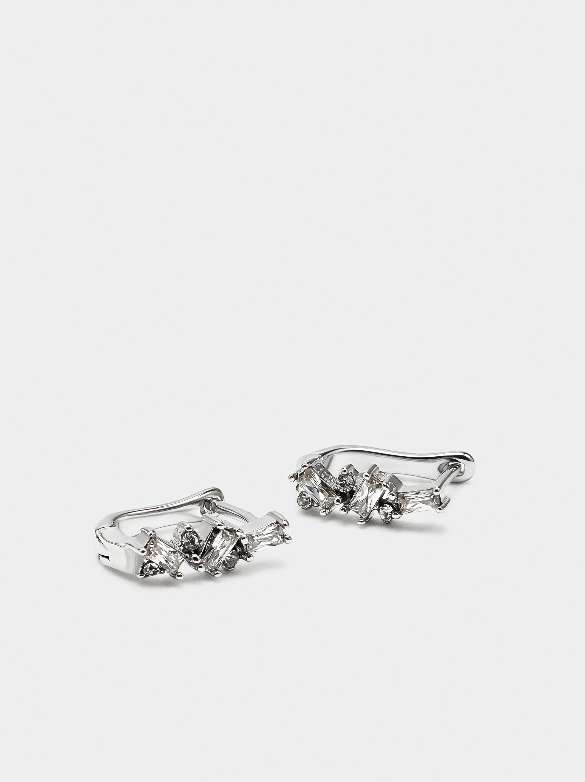 Aros Con Cristales - Acero Inoxidable