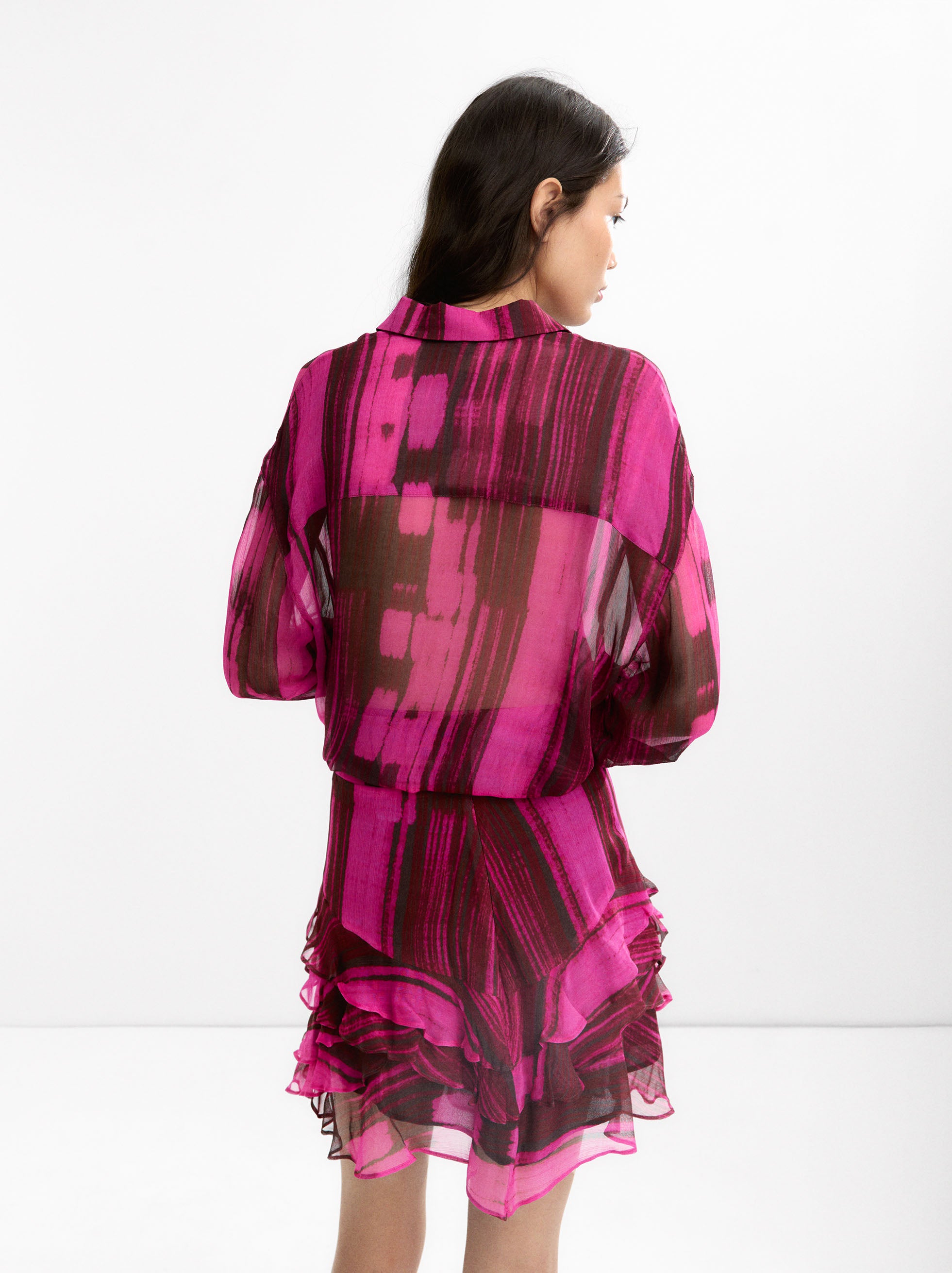 Camisa Estampada Semitransparente