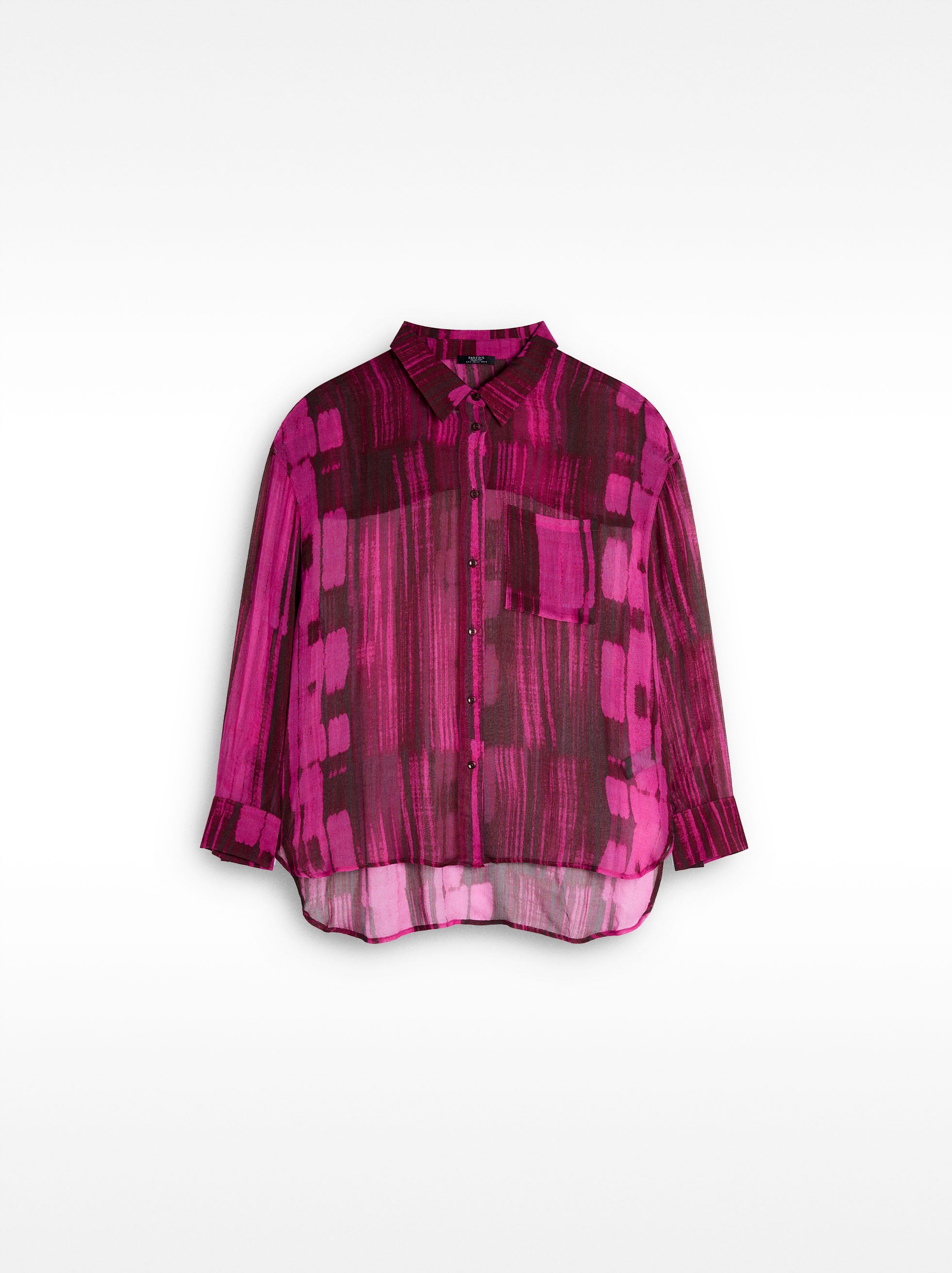 Camisa Estampada Semitransparente