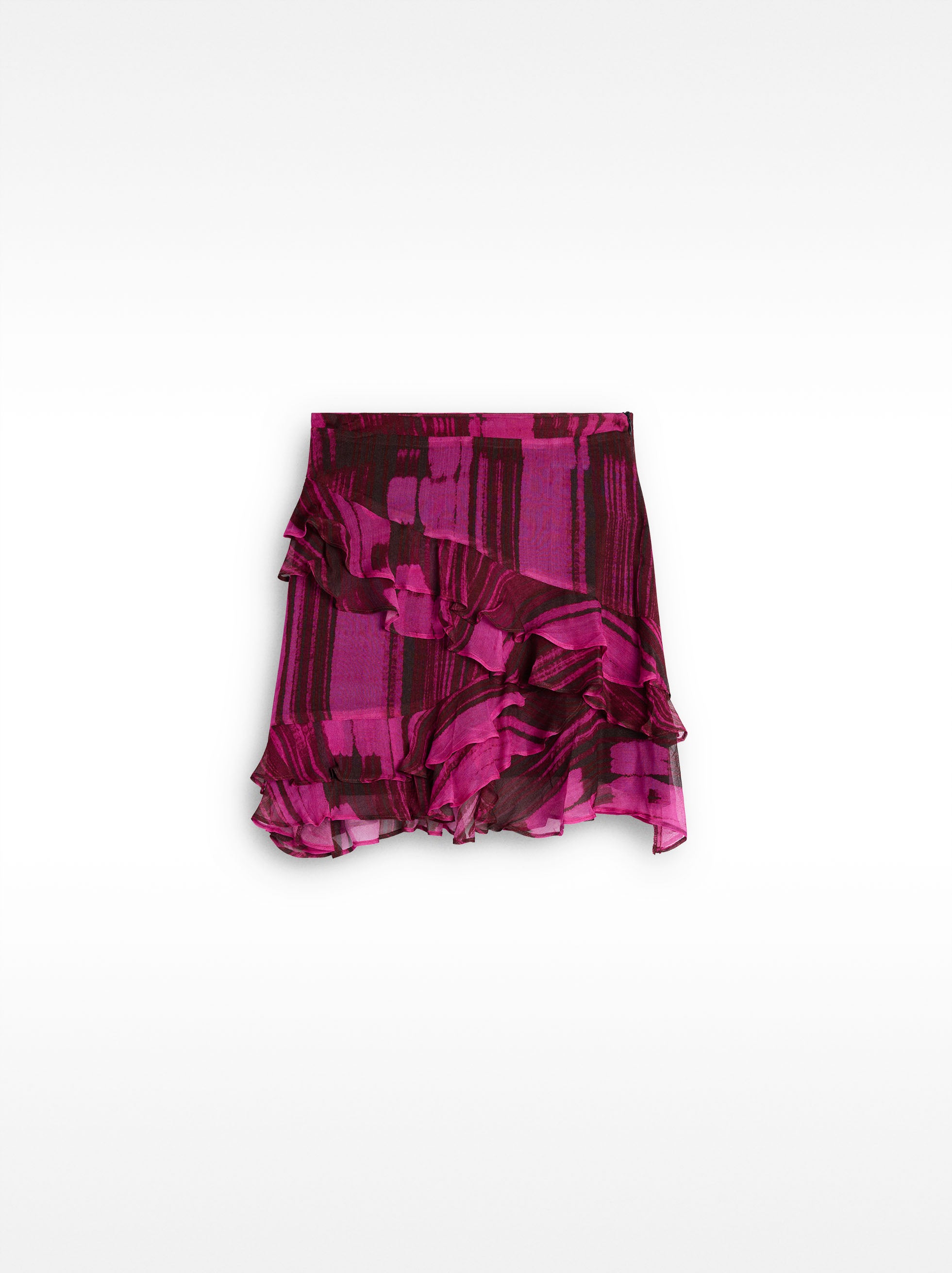 Falda Estampada Con Volantes