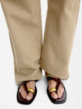 Sandalias De Piel Con Tiras Detalle Metálico