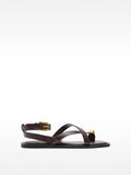 Sandalias De Piel Con Tiras Detalle Metálico