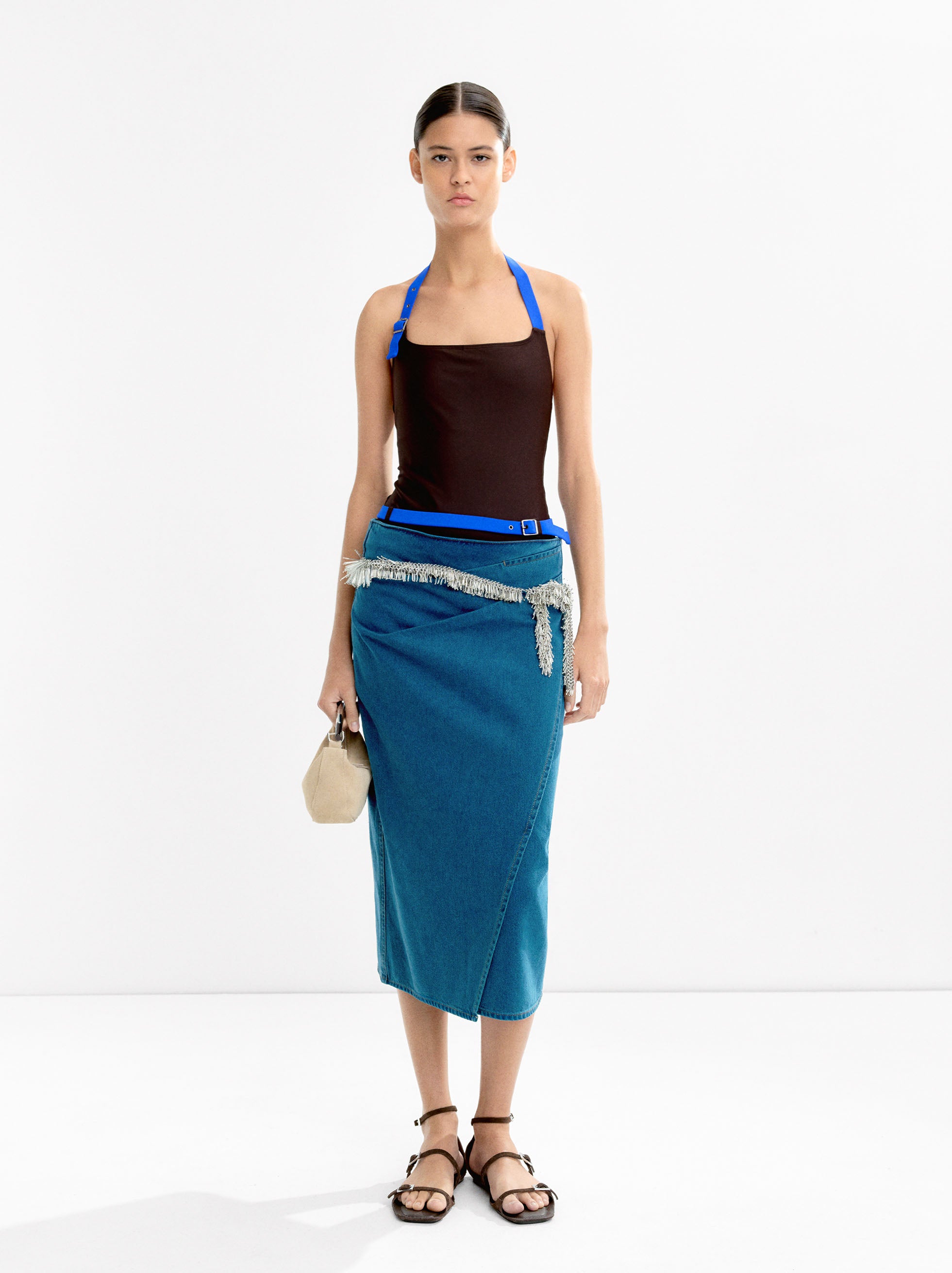 Falda De Algodón Con Cruce