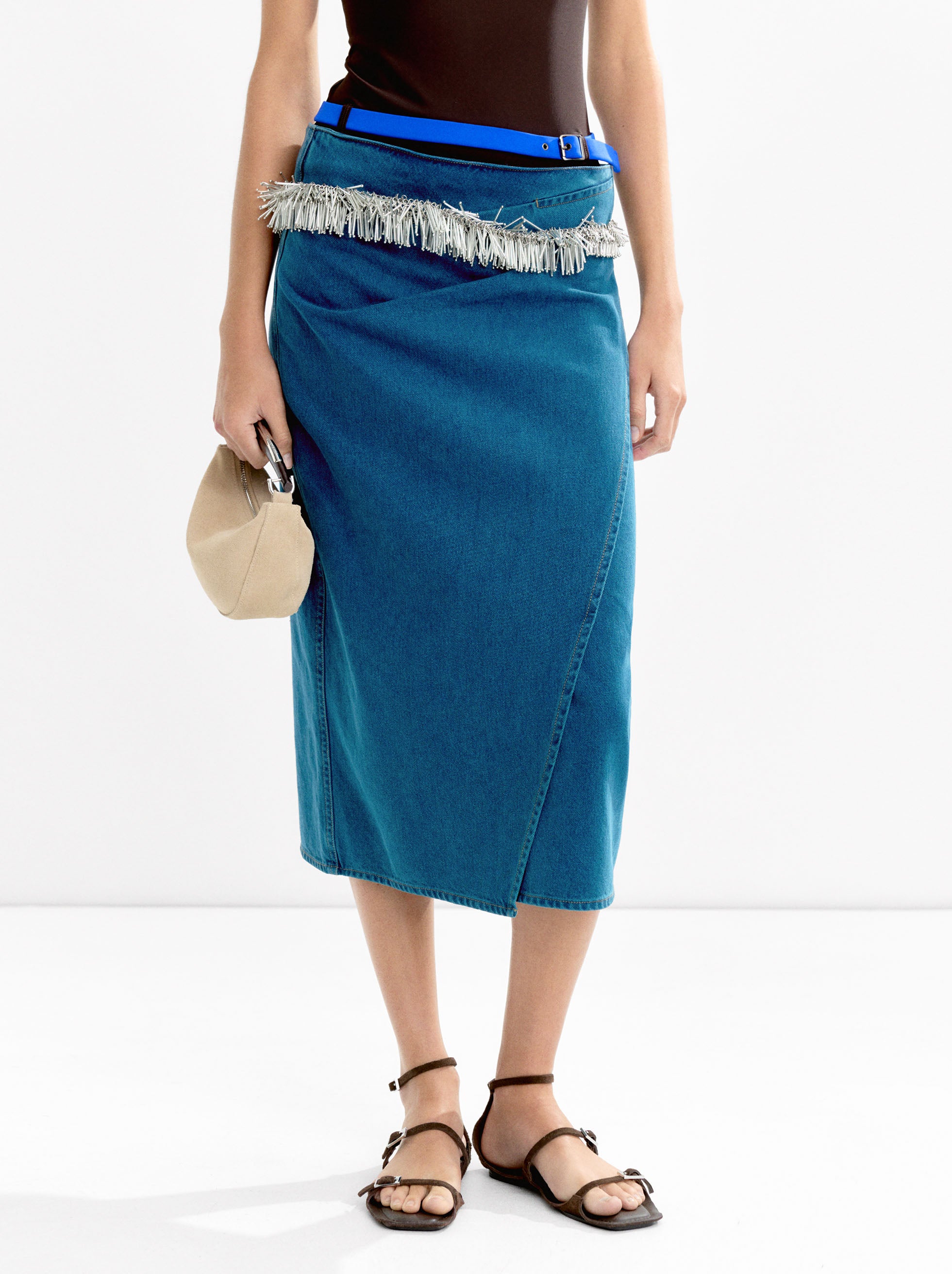 Falda De Algodón Con Cruce