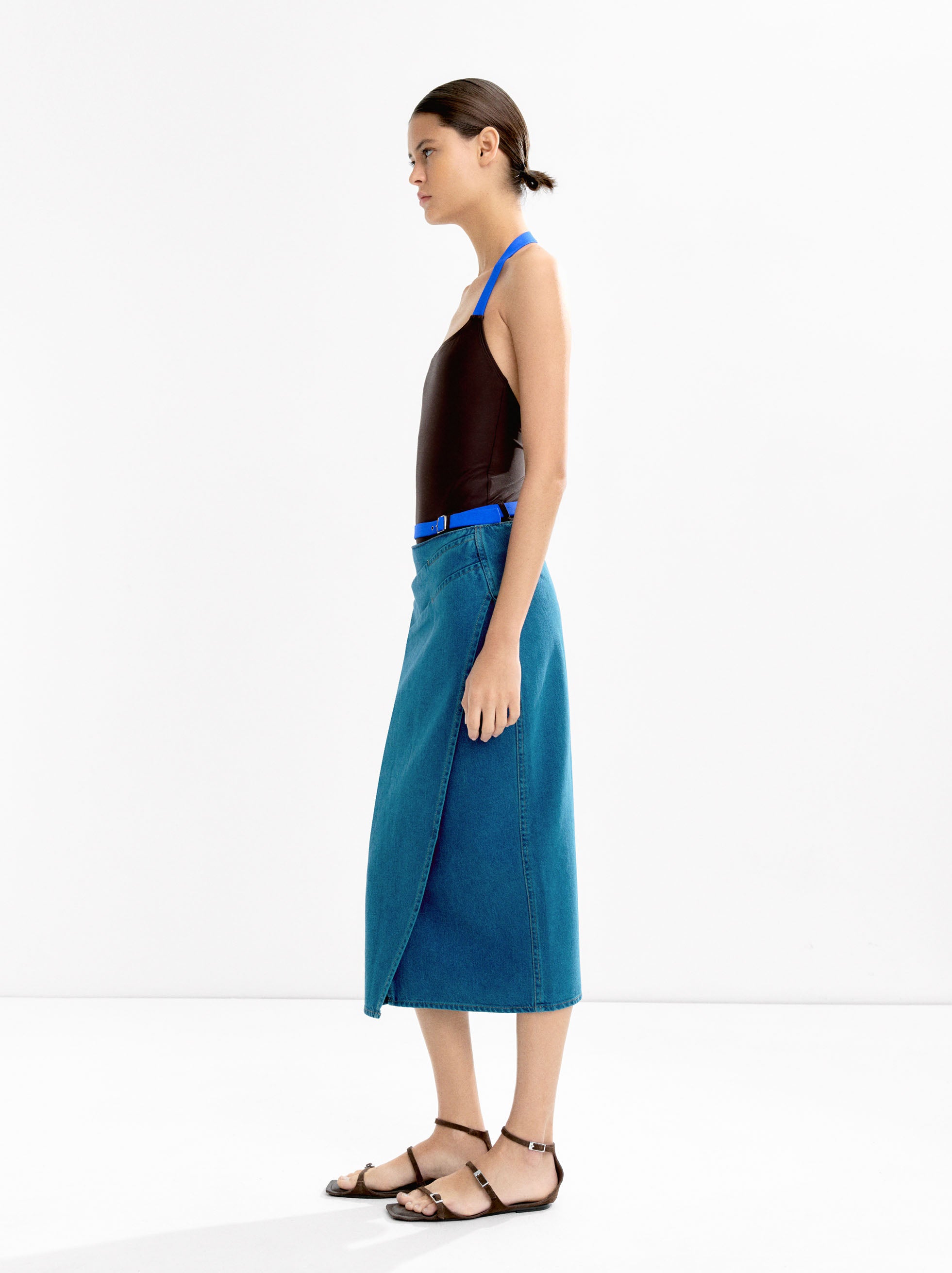 Falda De Algodón Con Cruce