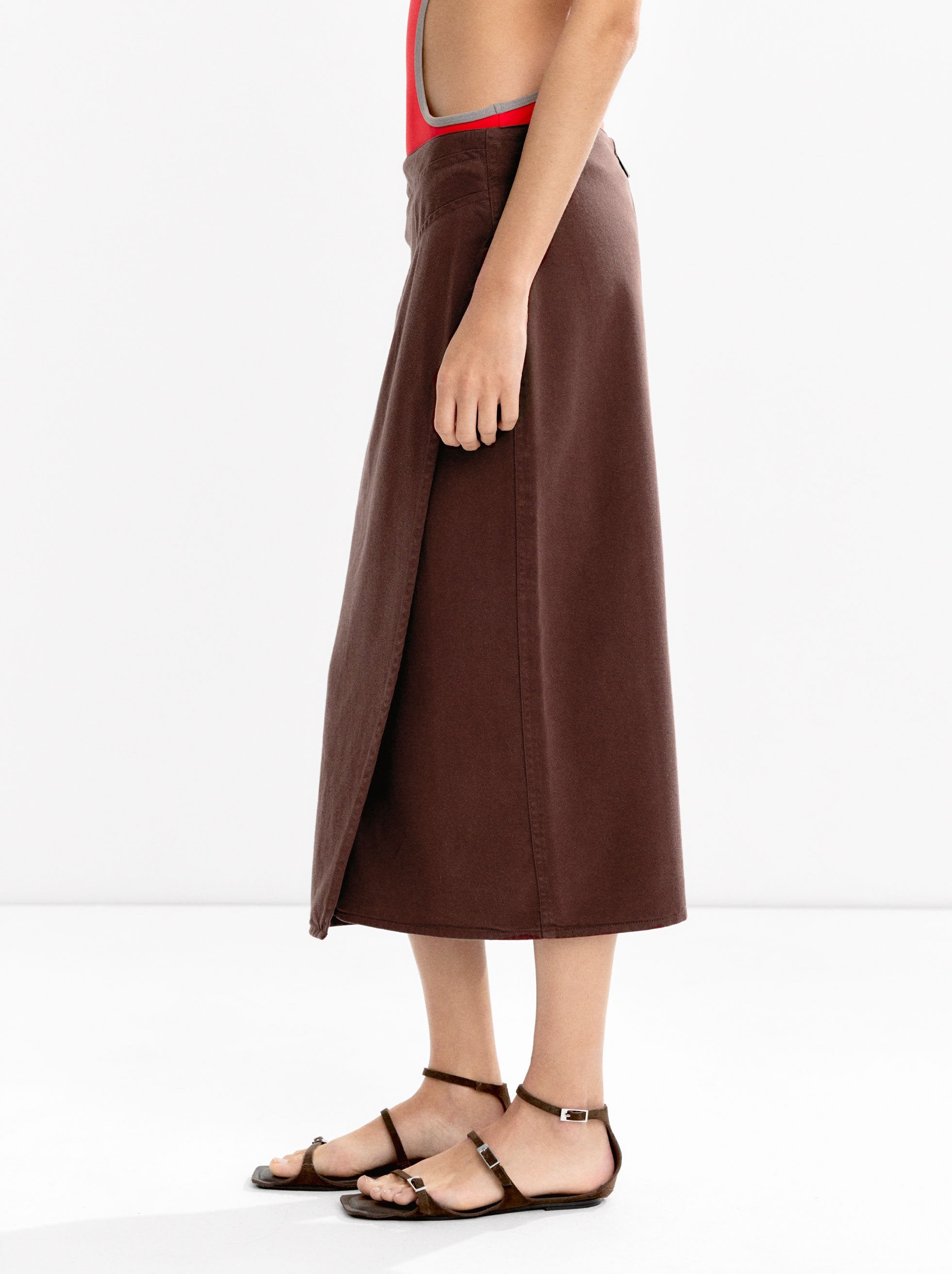 Falda De Algodón Con Cruce