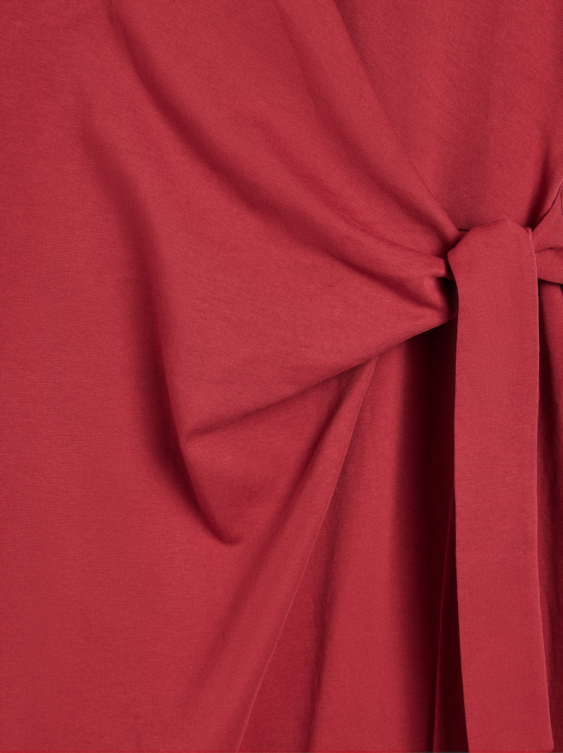 Vestido Drapeado Con Lazo