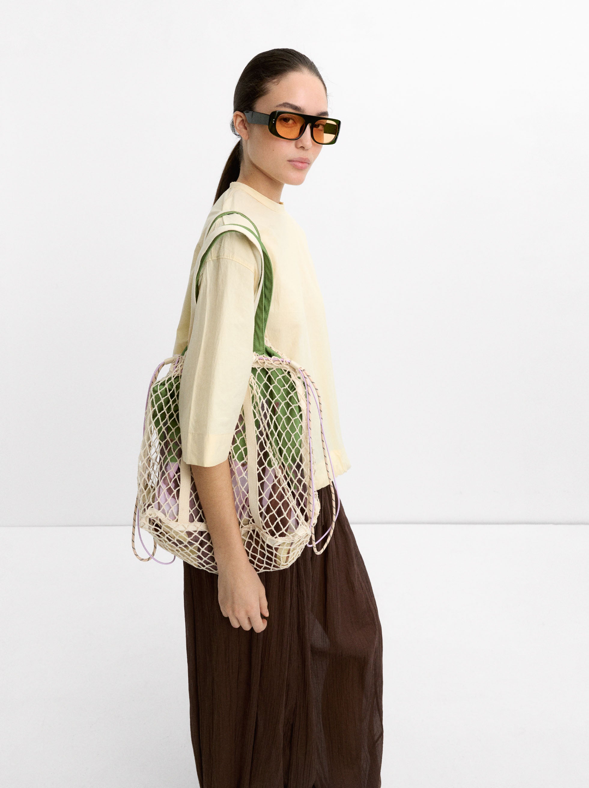 Bolso De Rejilla Con Bolsa Extraíble