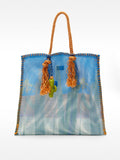 Bolso Shopper De Rejilla Con Estampado