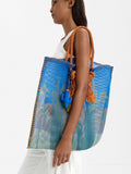 Bolso Shopper De Rejilla Con Estampado