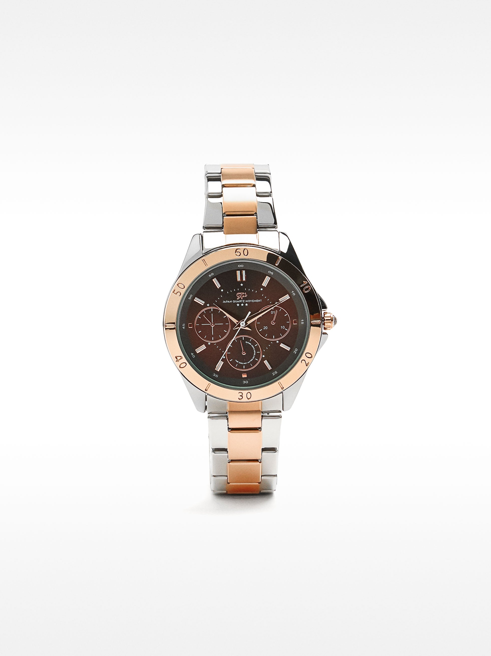 Reloj De Pulsera De Acero Inoxidable Bicolor