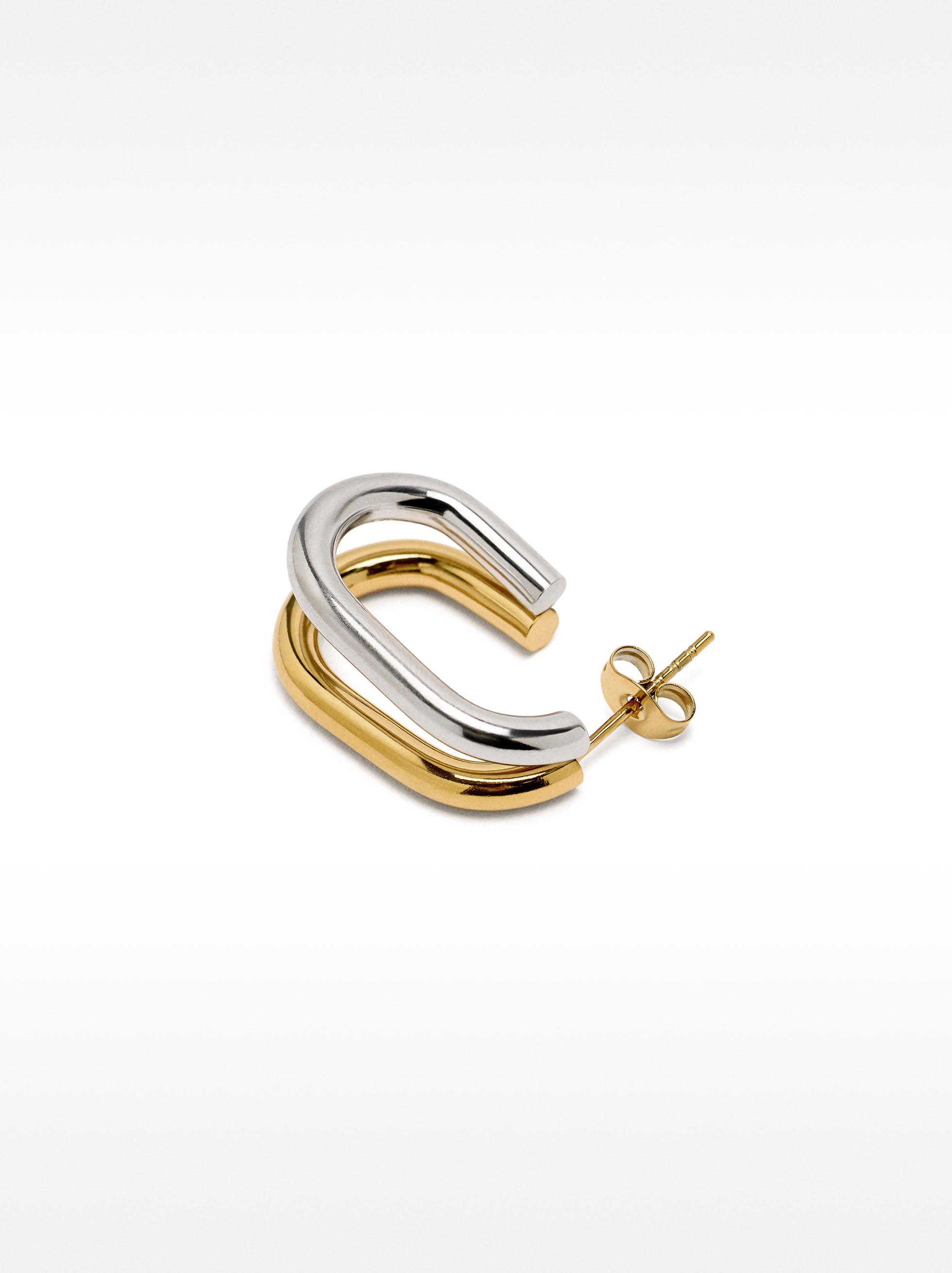 Aretes Abiertos Bicolor - Acero Inoxidable