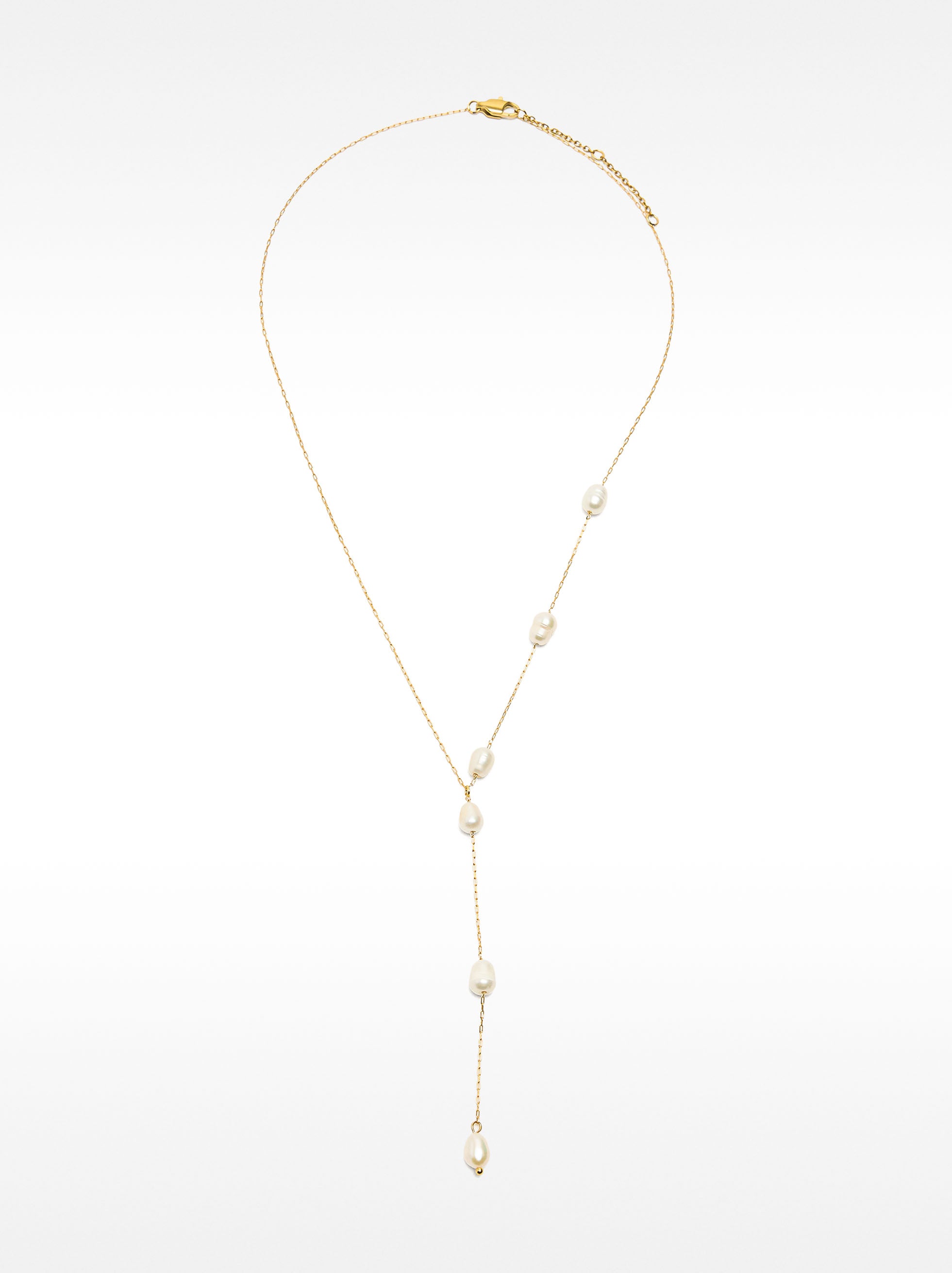 Collar De Perlas De Agua Dulce - Acero Inoxidable