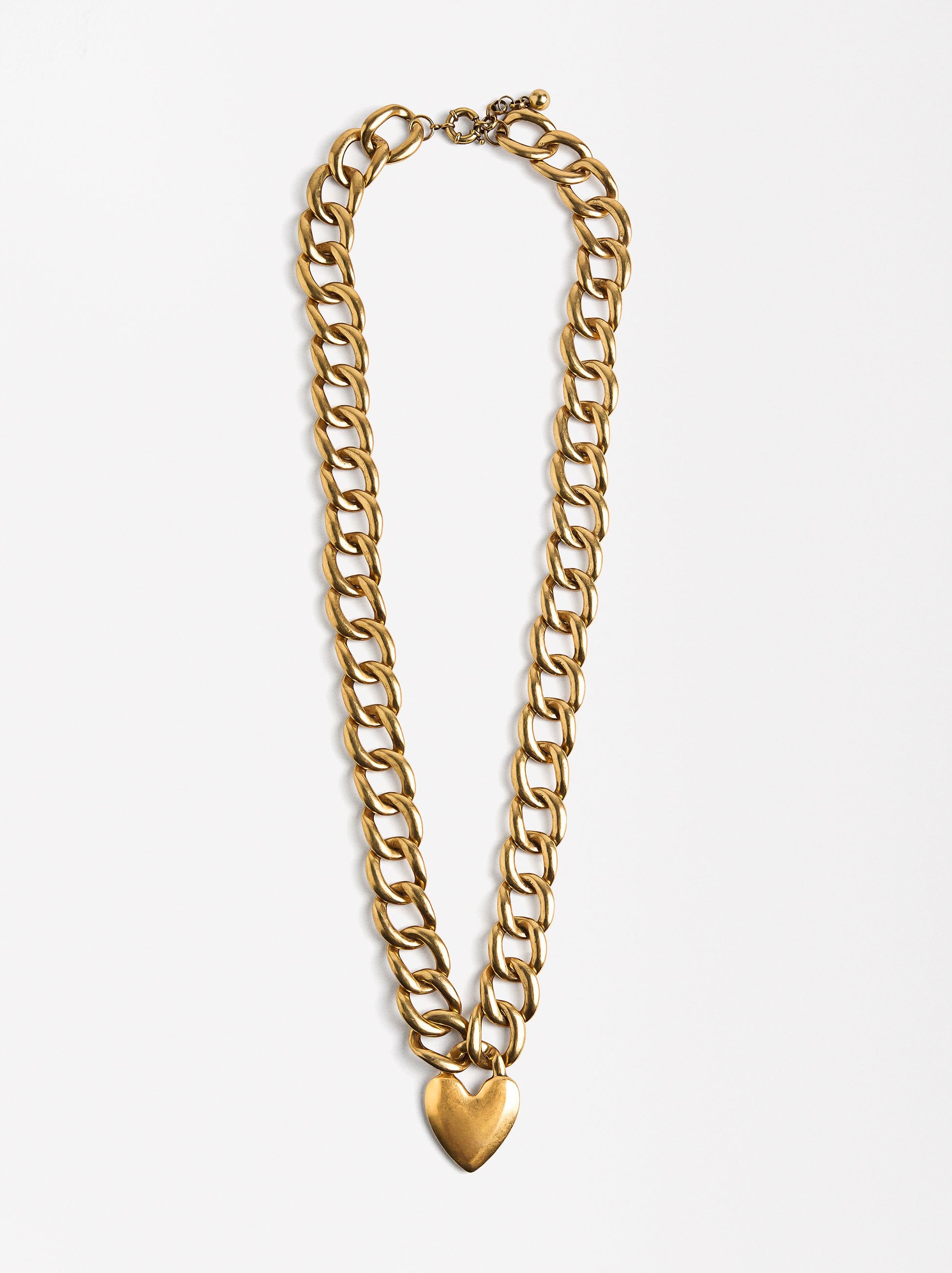 Collar Maxi De Eslabones Con Corazón