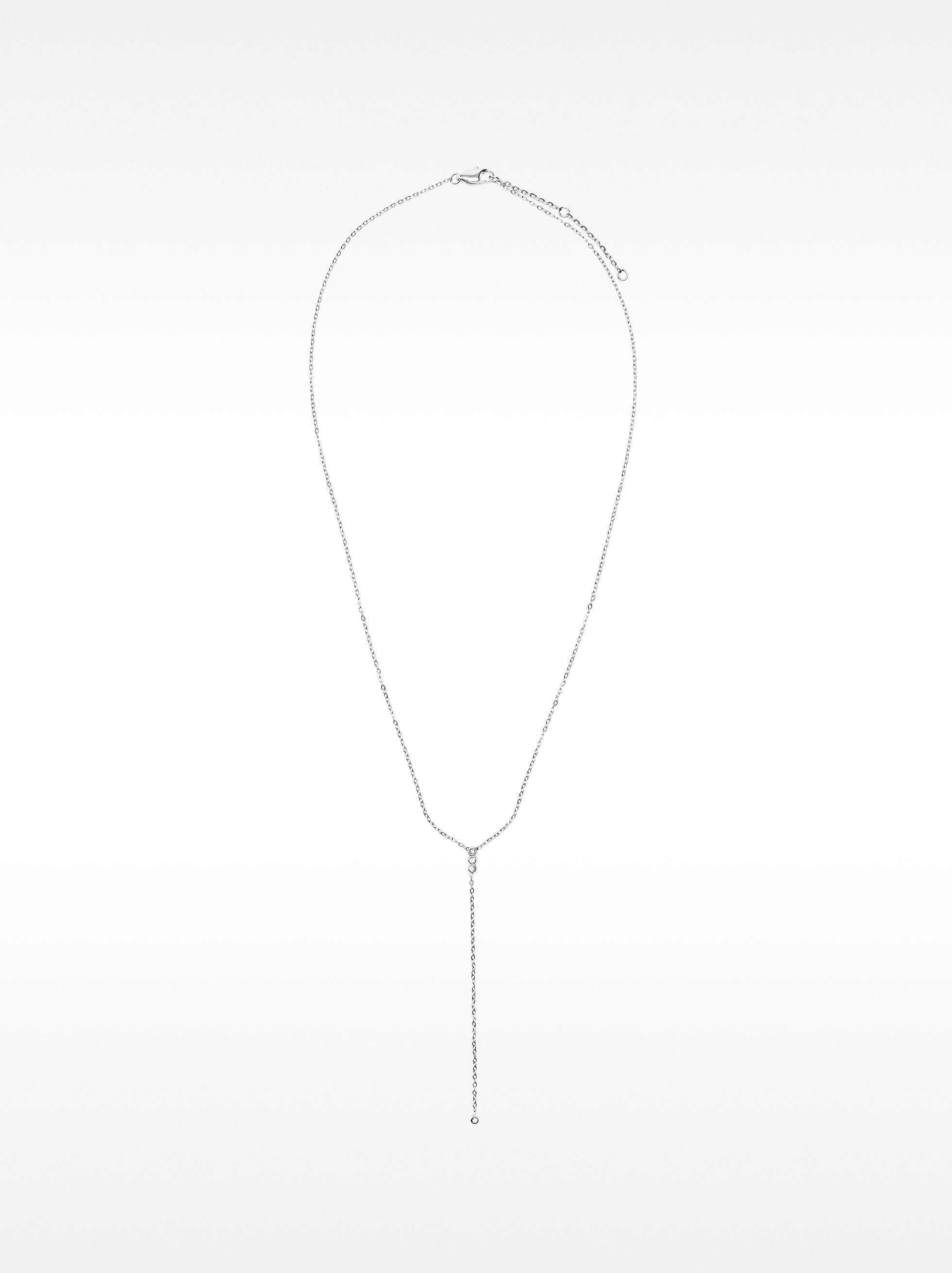 Collar Fino Con Cristales - Acero Inoxidable