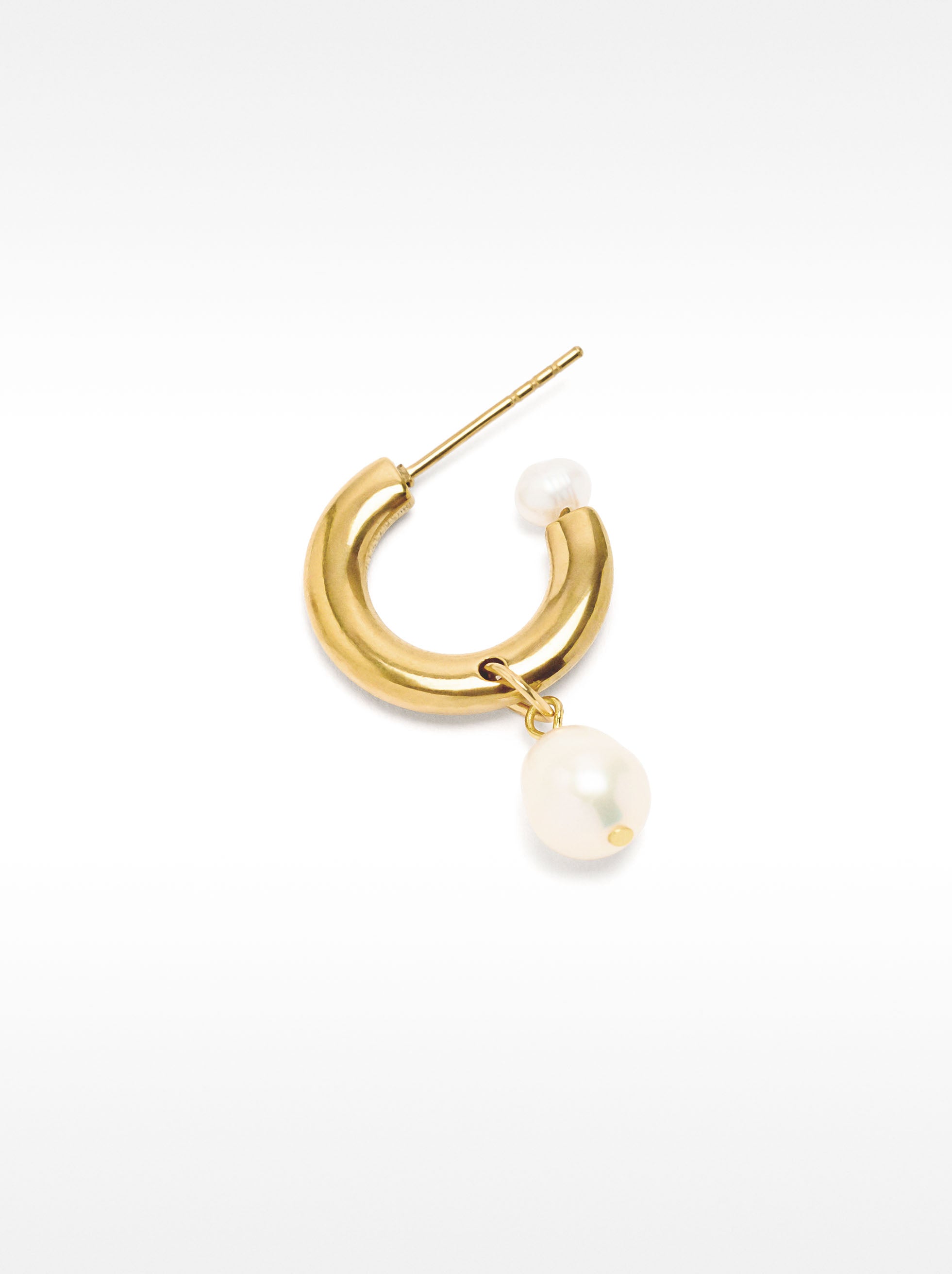 Aro Individual Perla De Agua Dulce - Acero Inoxidable