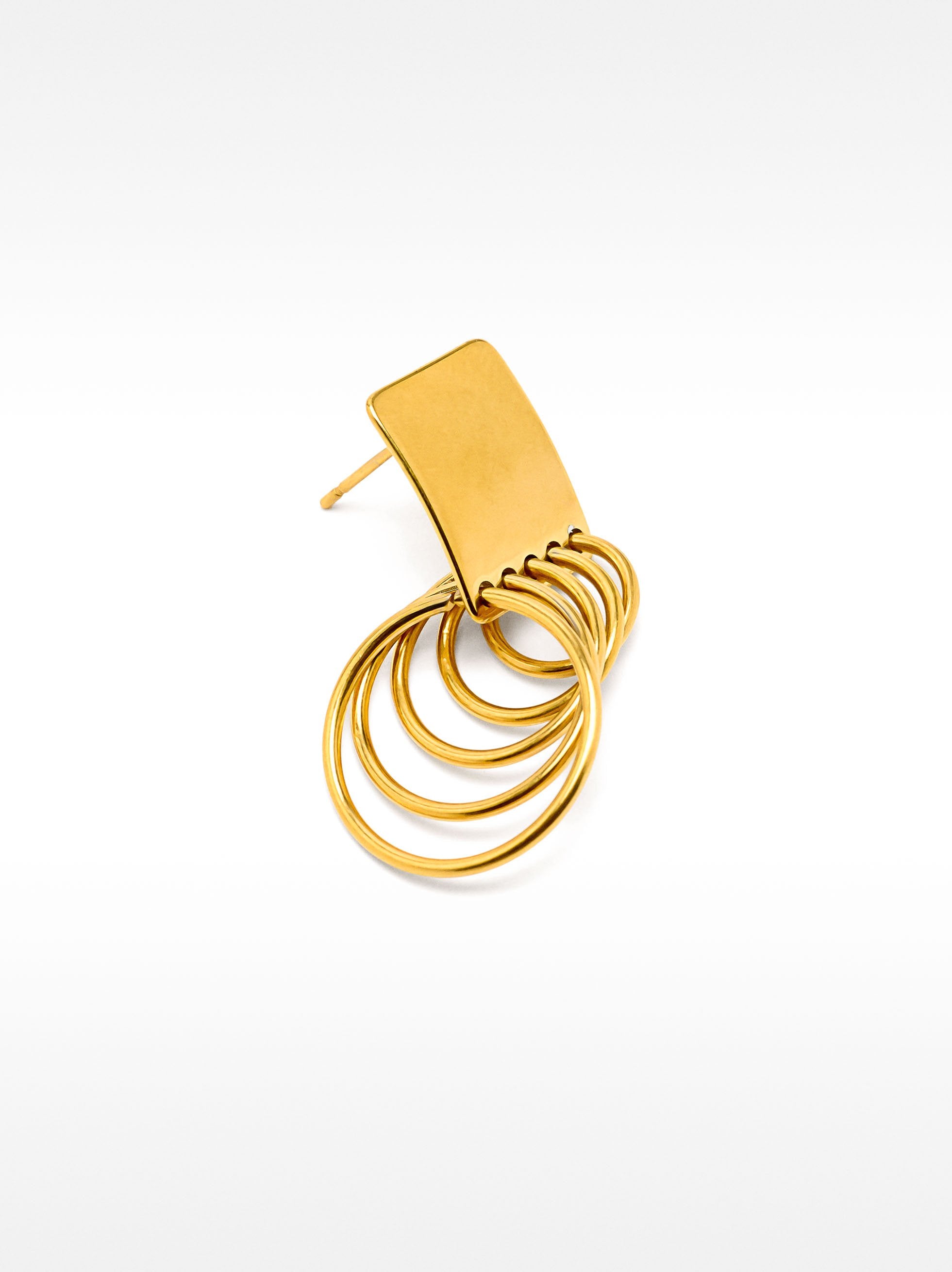 Aretes Individual Cuadrado Aretes - Acero Inoxidable