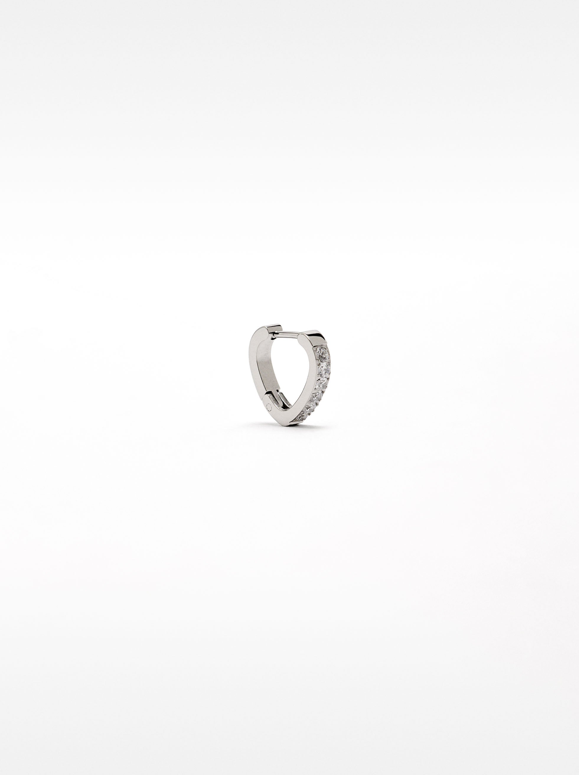 Aro Individual Corazón Y Cristales - Acero Inoxidable