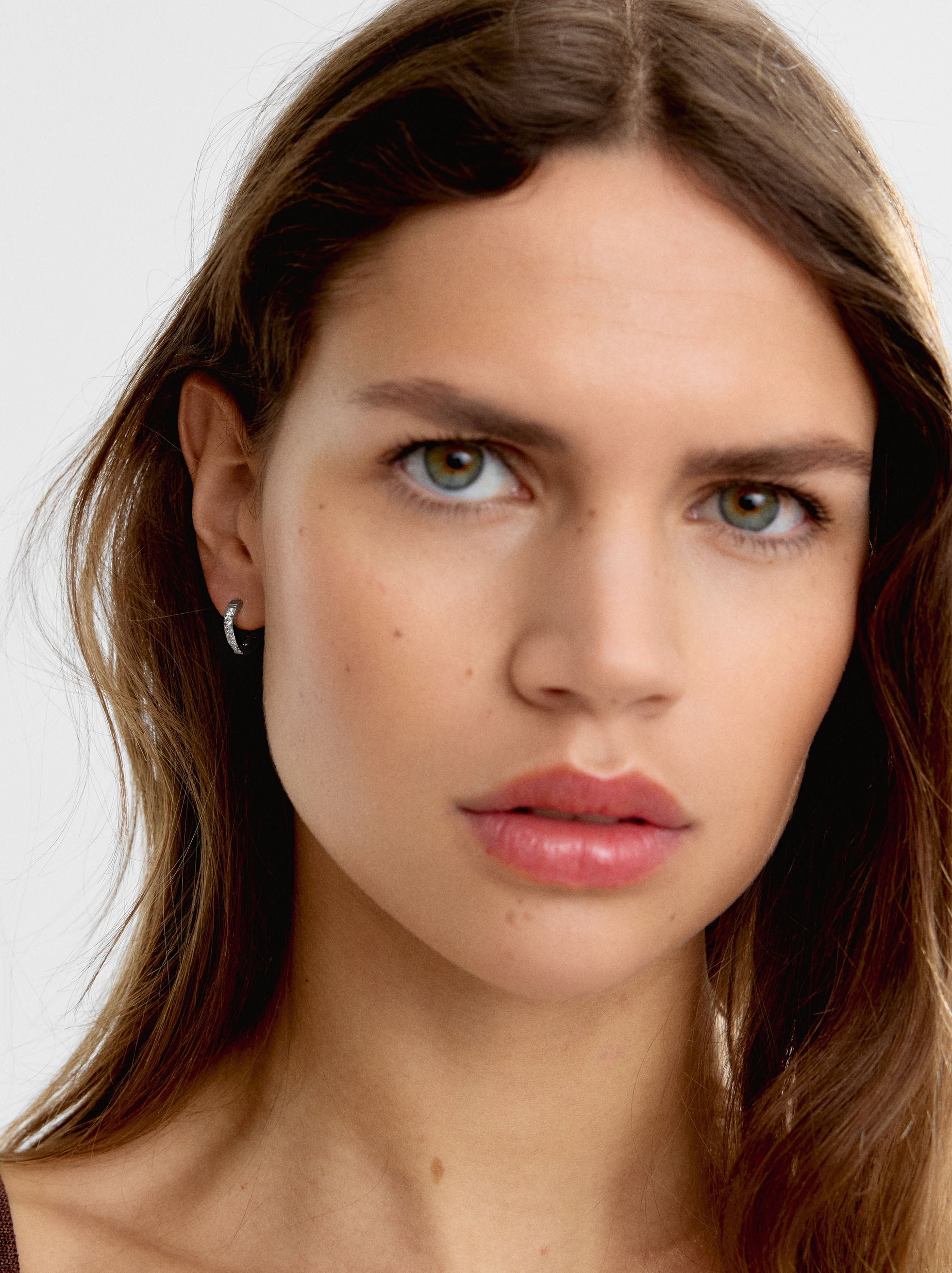 Aro Individual Corazón Y Cristales - Acero Inoxidable