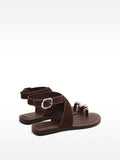 Sandalias De Piel Con Detalle Metálico
