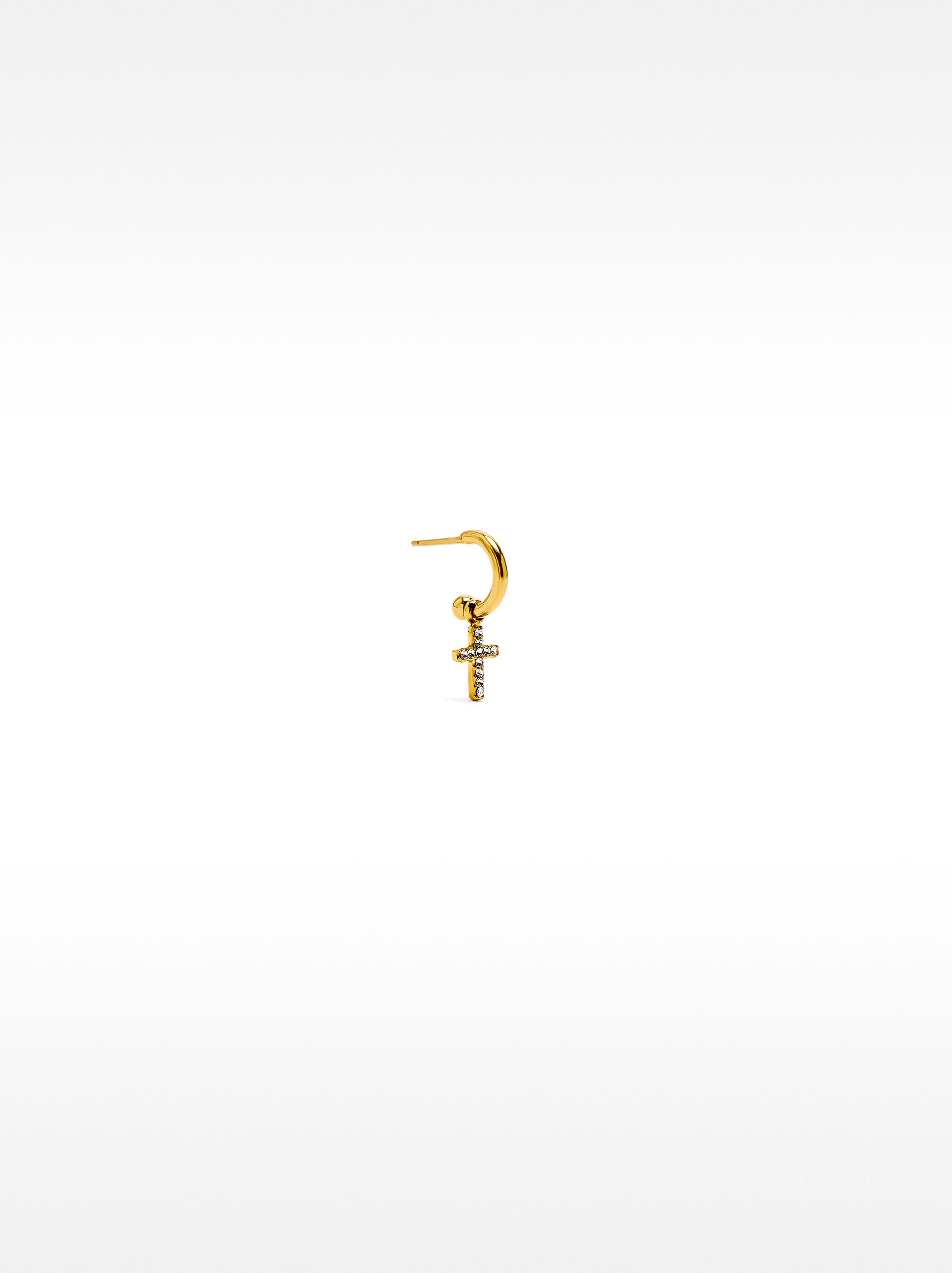 Aro Individual Cruz Cristales - Acero Inoxidable