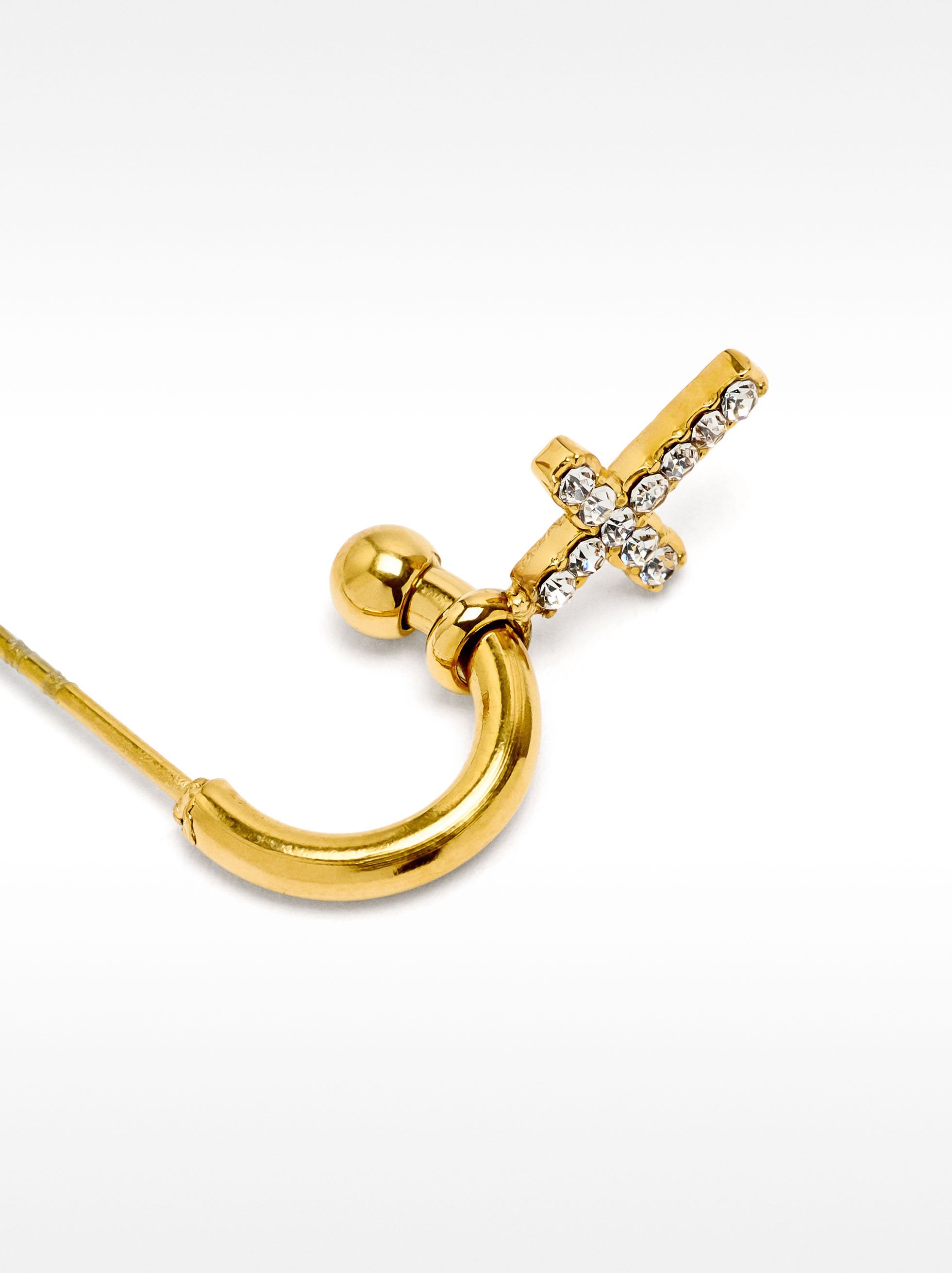 Aro Individual Cruz Cristales - Acero Inoxidable