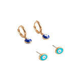 Set De Pendientes Ojos Esmaltados