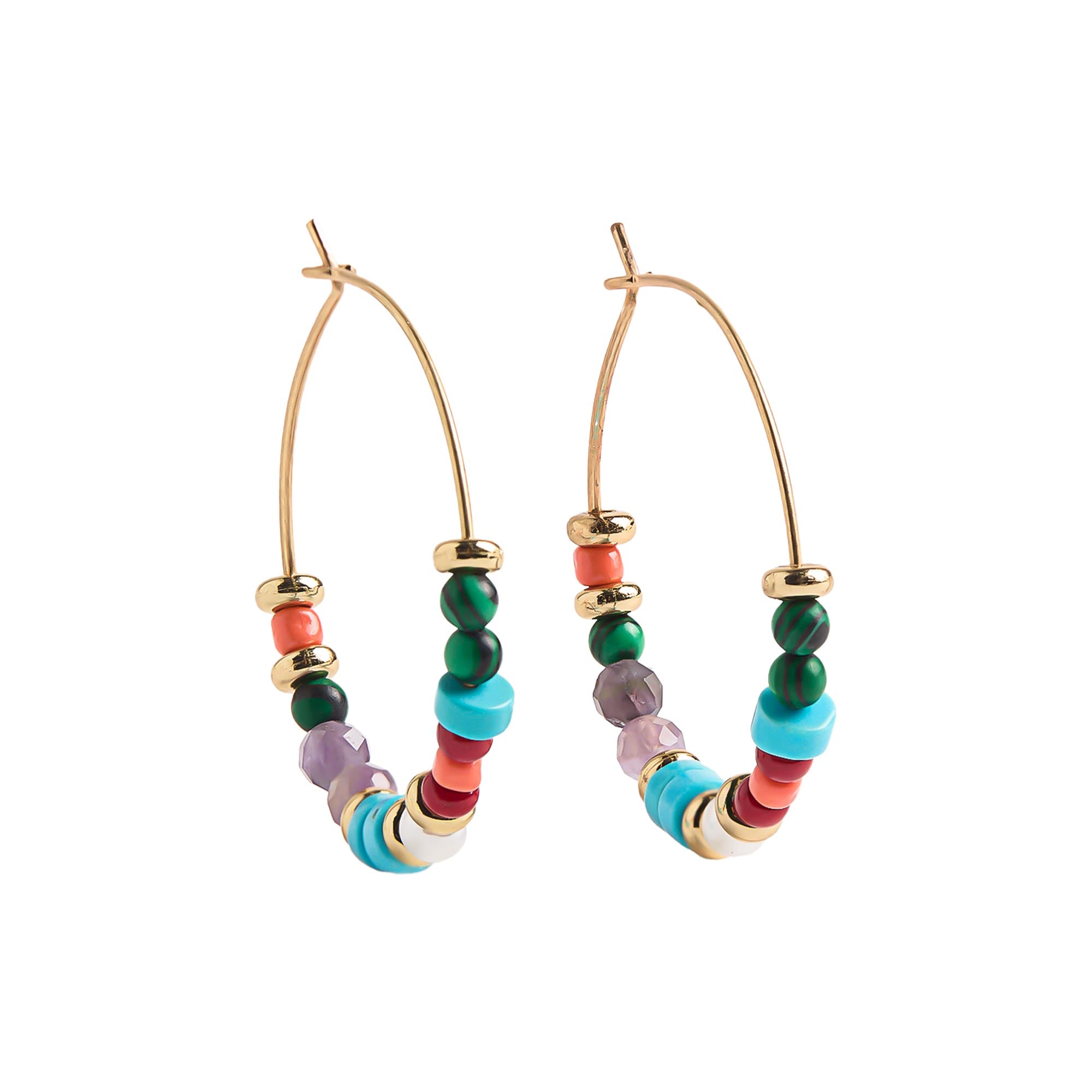 Aros Con Piedras Multicolores