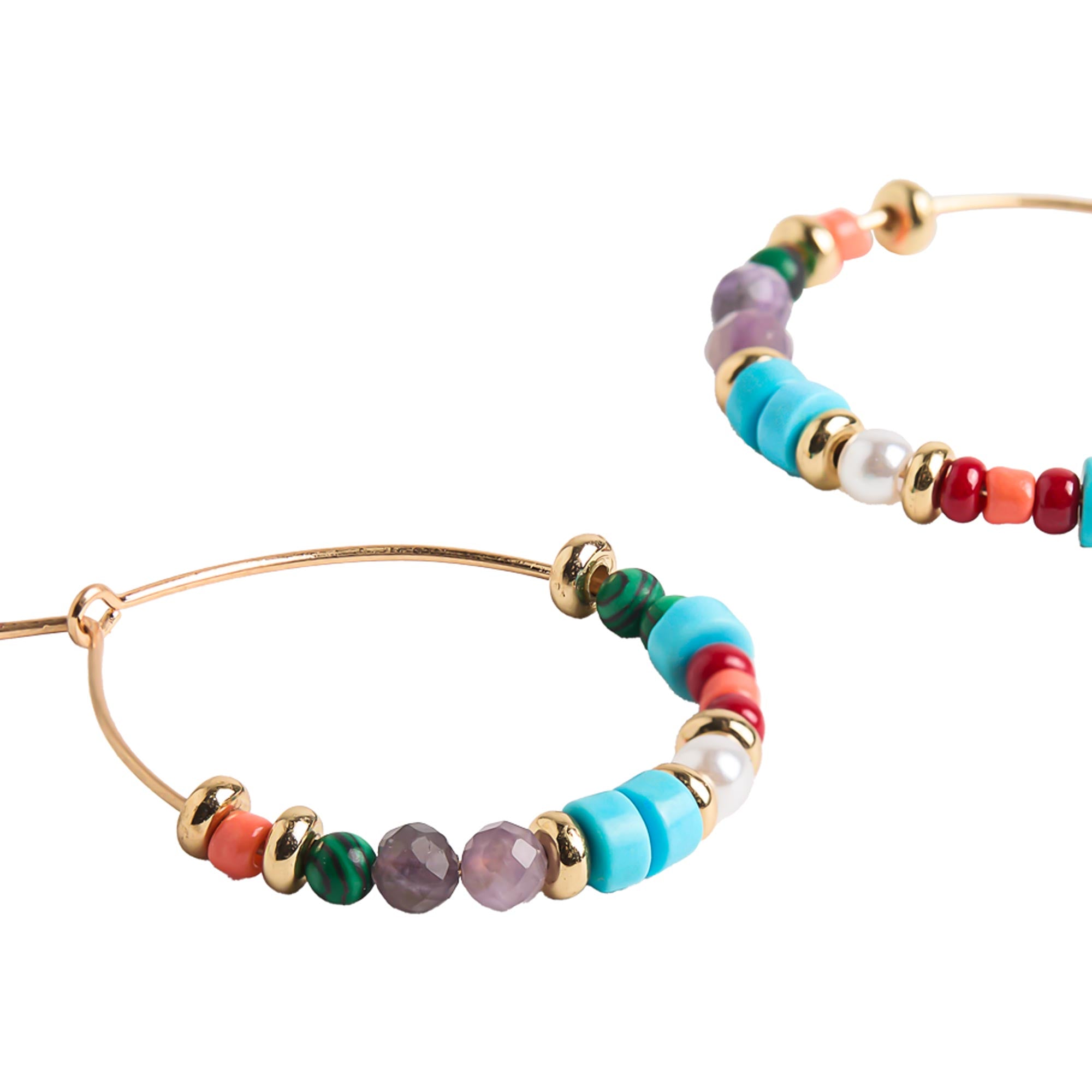 Aros Con Piedras Multicolores