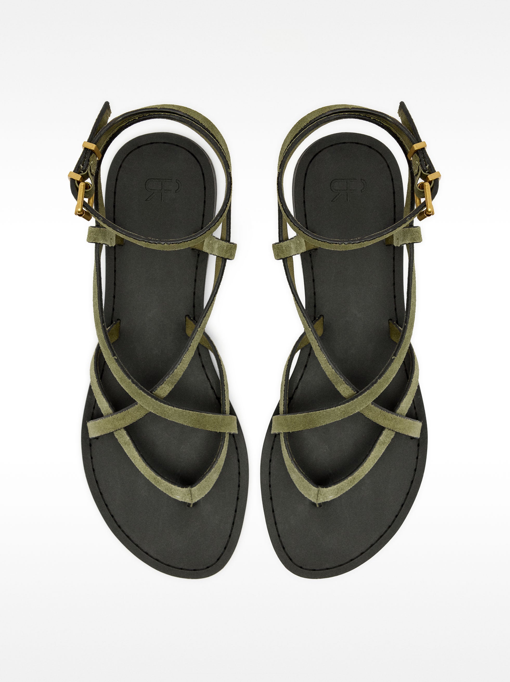 Sandalias De Piel Con Tiras Cruzadas