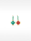 Aretes De Cruz Esmaltada