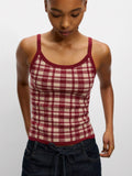 Top De Tirantes De Punto Jacquard Con Cuadros