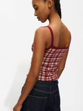 Top De Tirantes De Punto Jacquard Con Cuadros