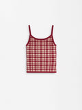 Top De Tirantes De Punto Jacquard Con Cuadros