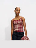 Top De Tirantes De Punto Jacquard Con Cuadros