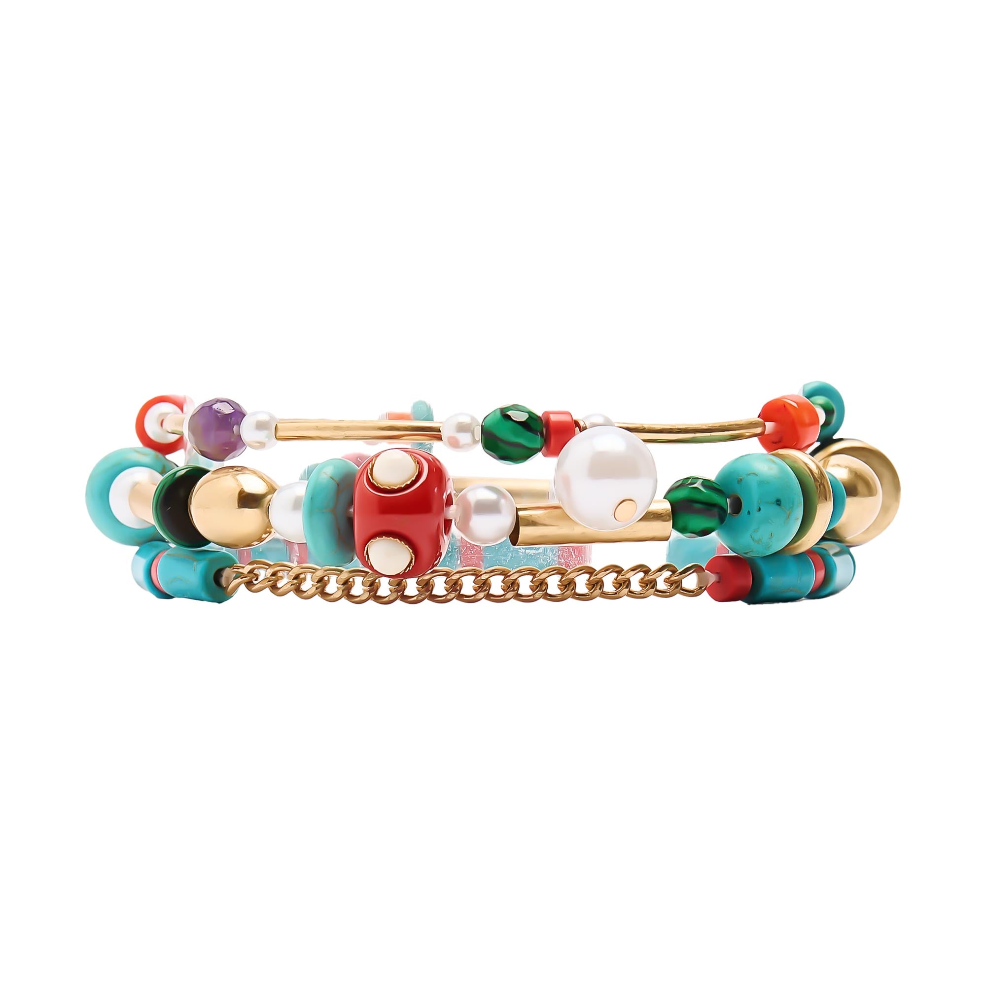 Set De Pulseras Elásticas Multicolores