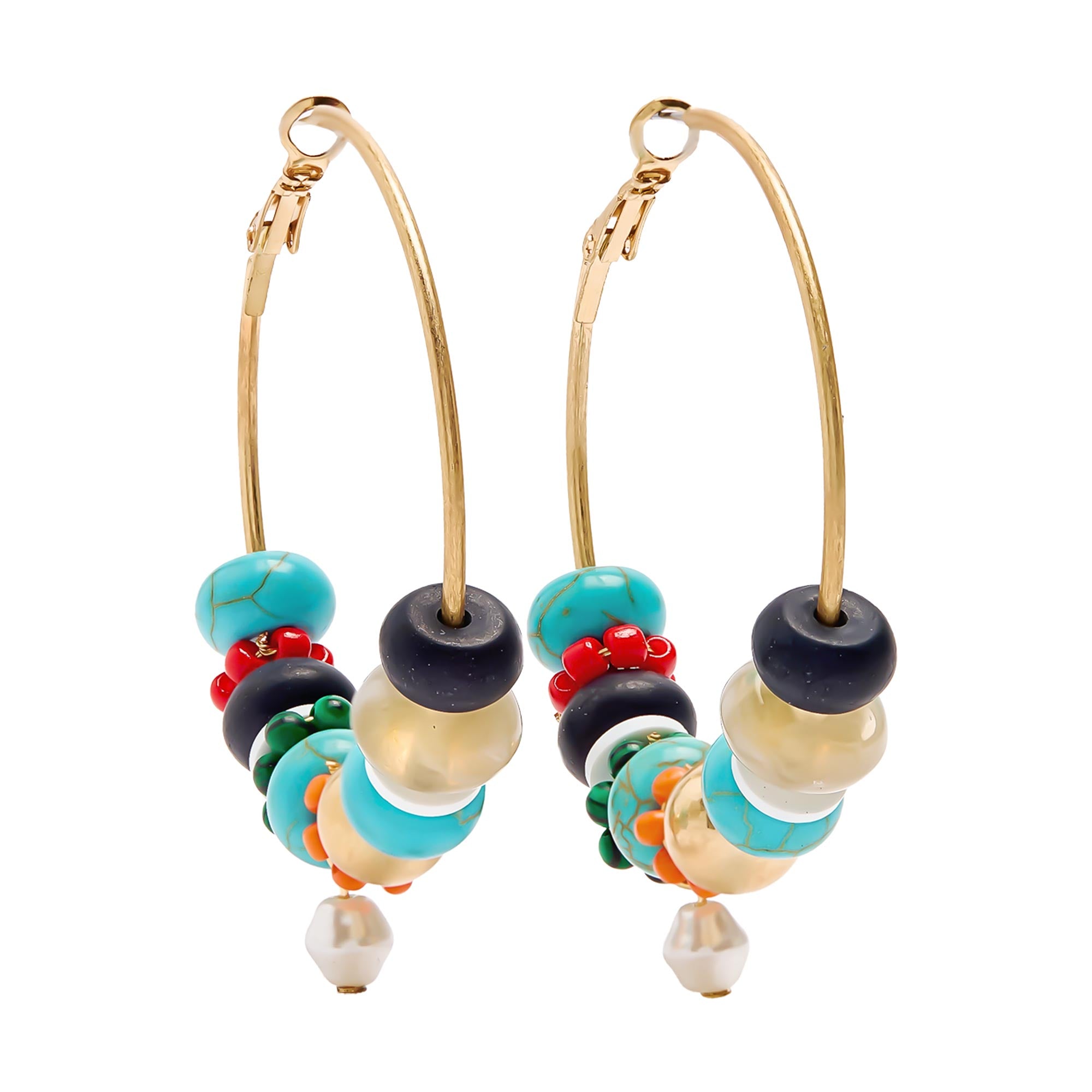 Aros Con Piedras Y Vidrio