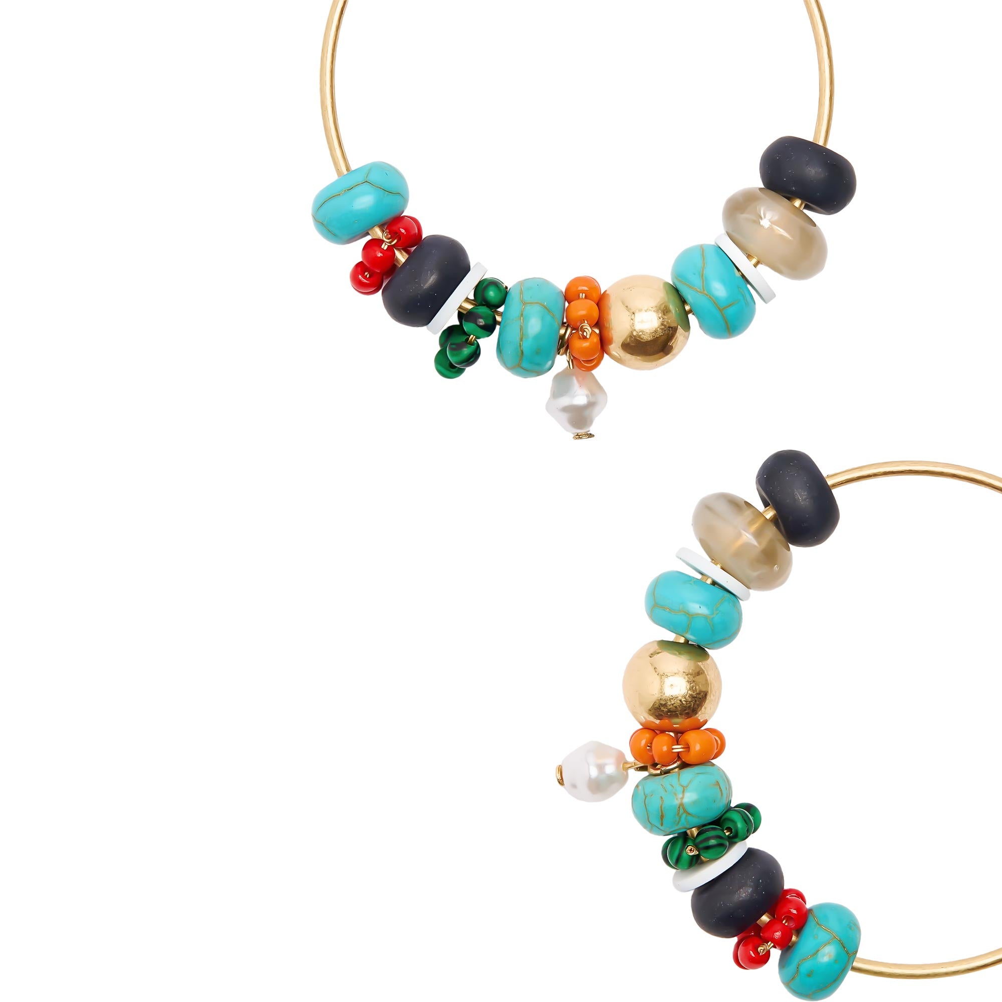 Aros Con Piedras Y Vidrio