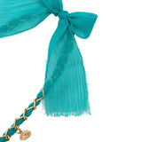 Collar De Eslabones Tela Y Piedras
