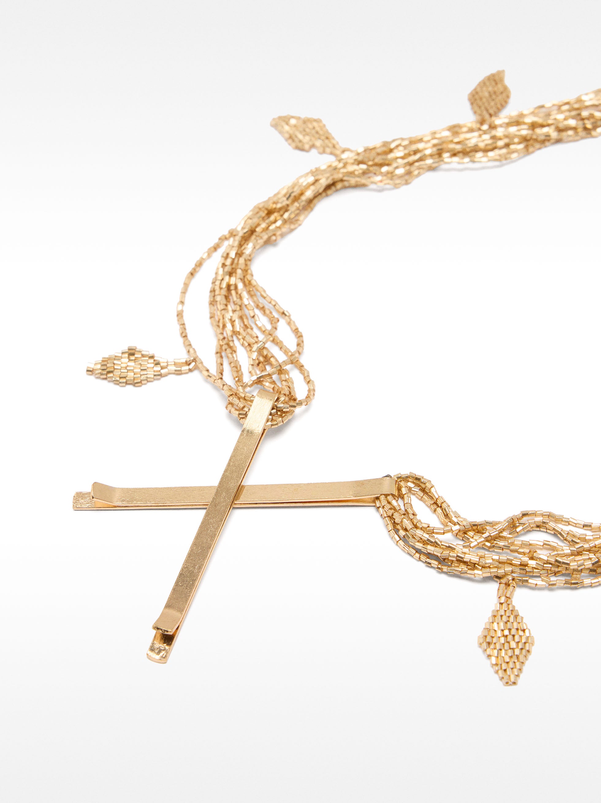 Set De Clips Con Adorno Dorado