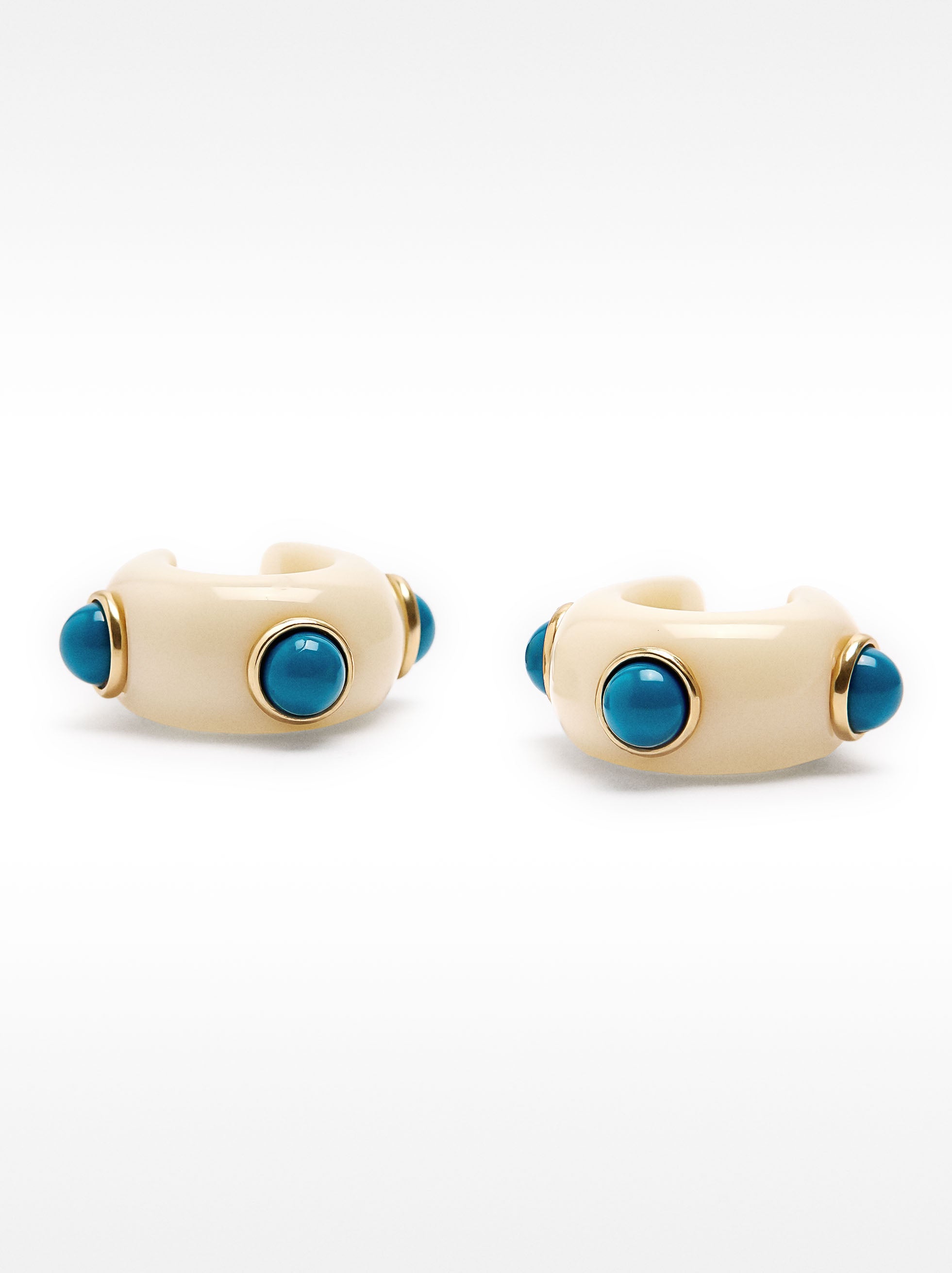 Aretes De Resina Con Detalle De Color