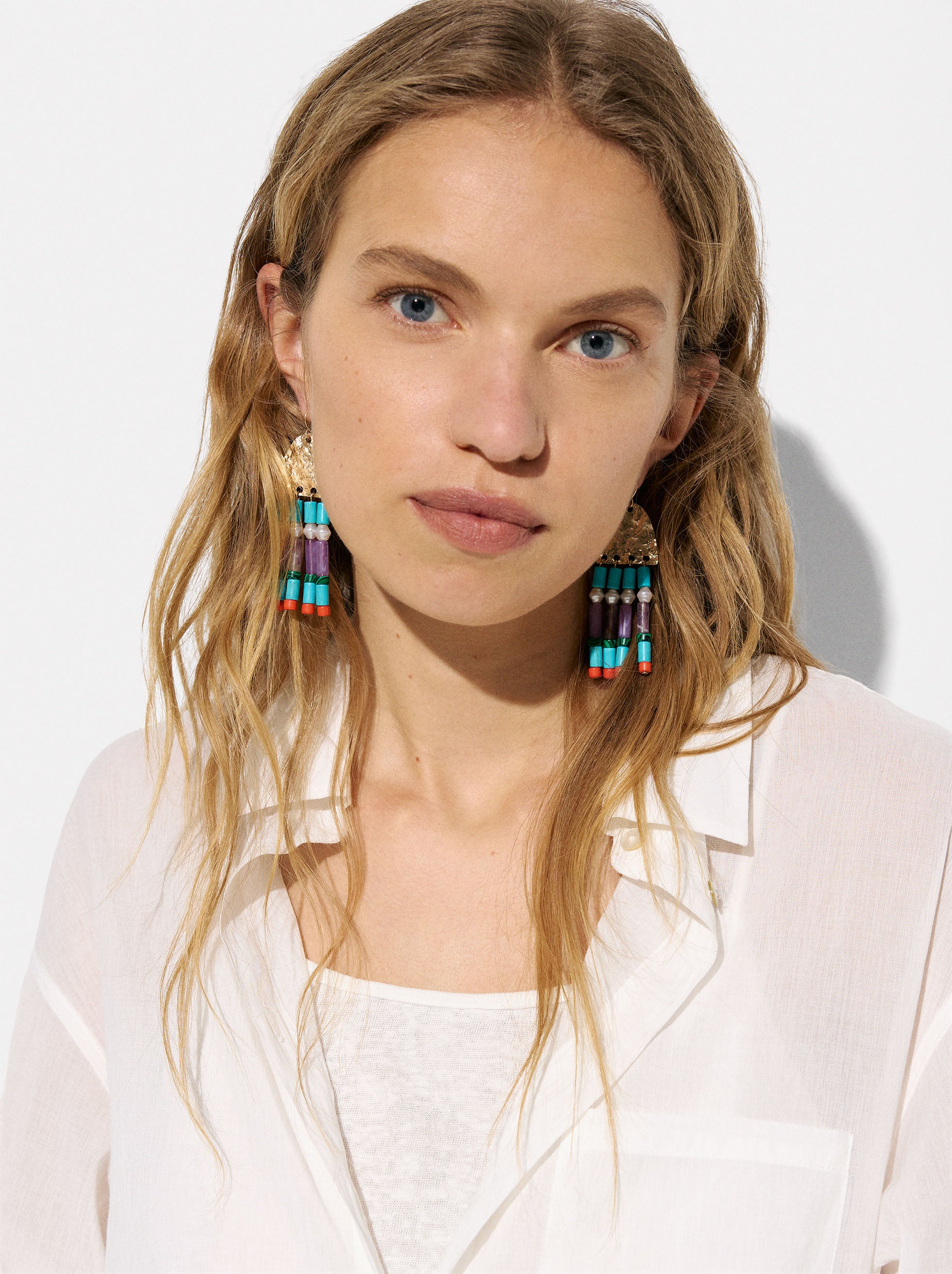 Aretes Largos Con Piedras