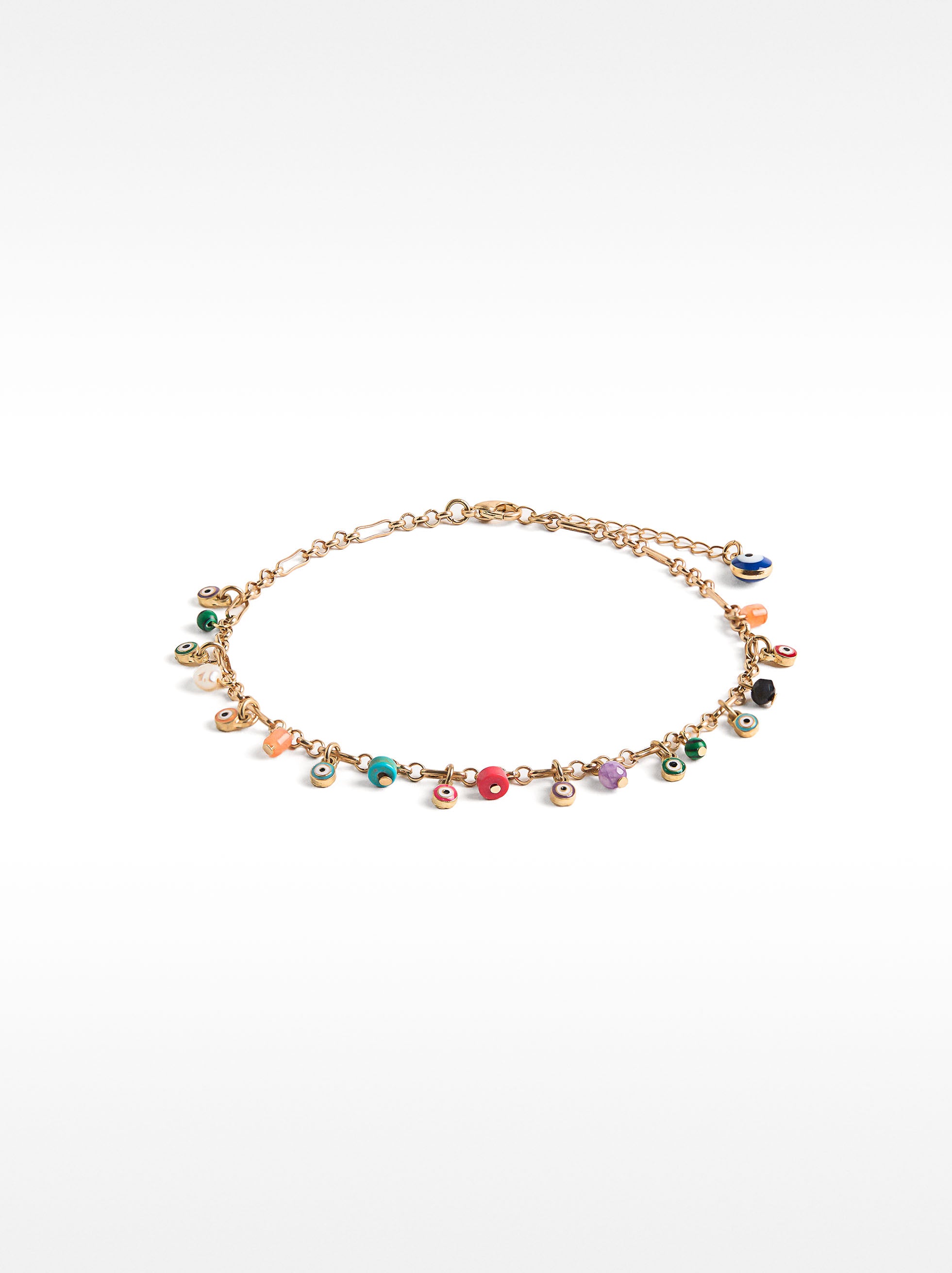 Tobillera Con Piedras Y Ojos