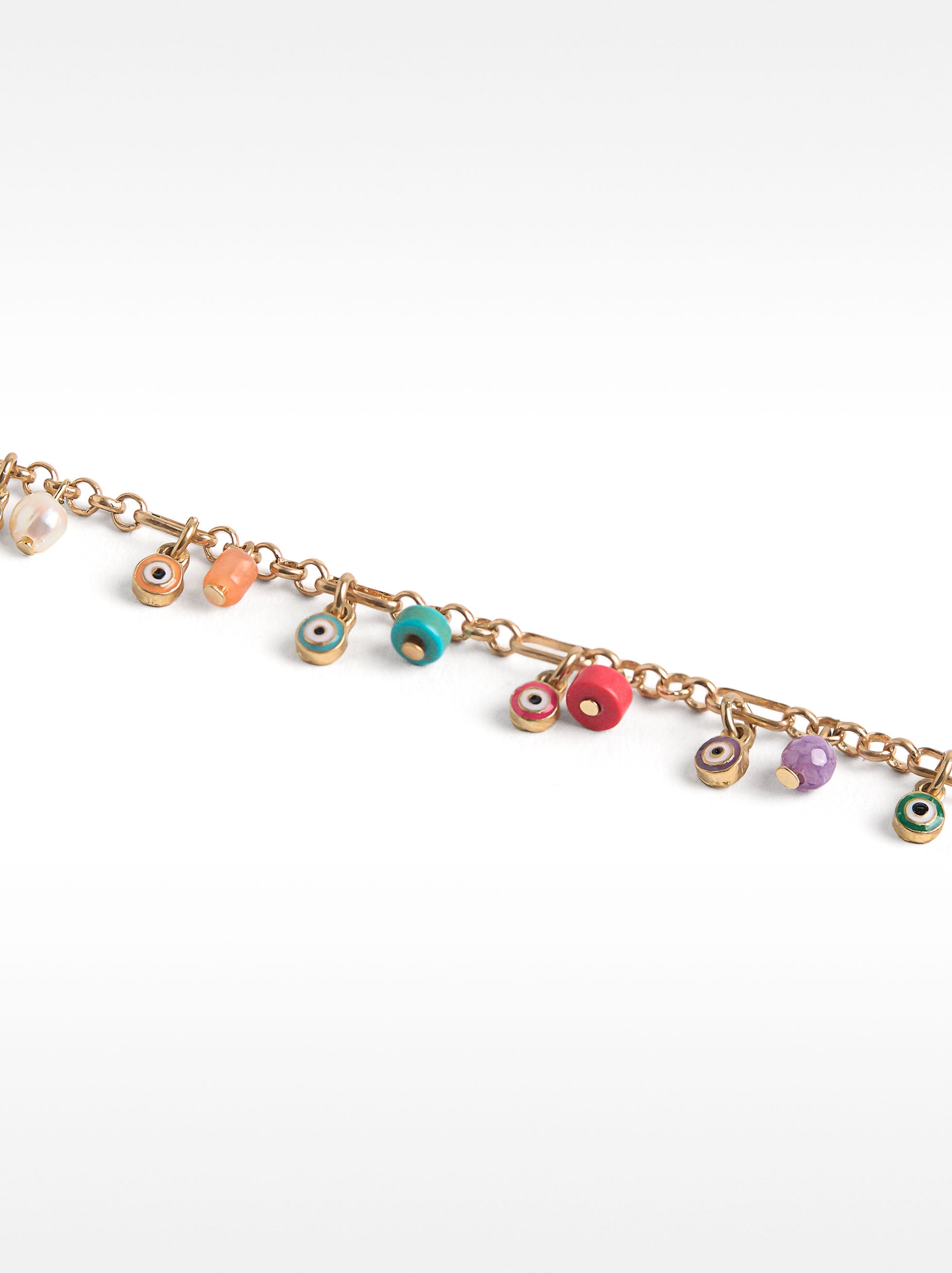 Tobillera Con Piedras Y Ojos