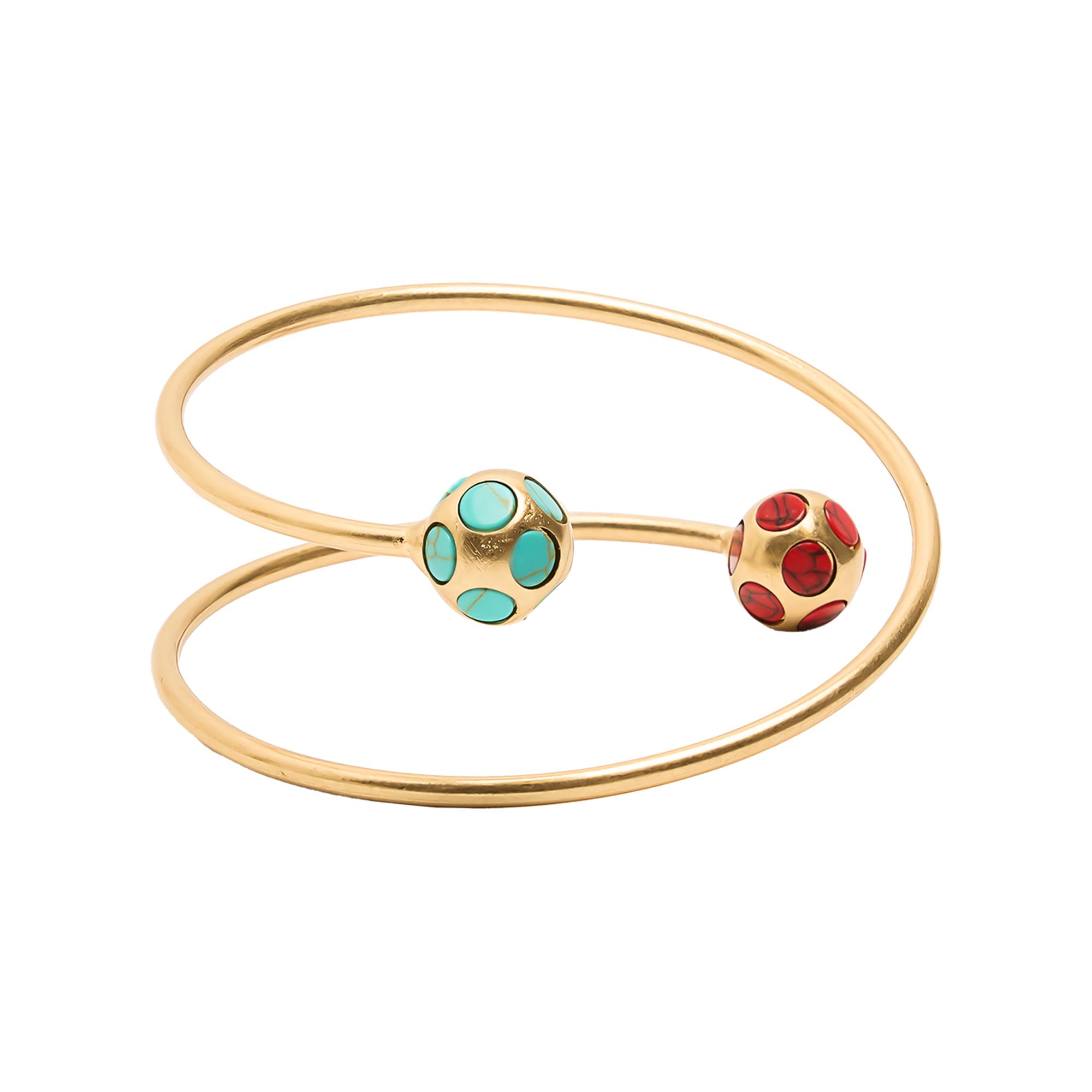 Pulsera Espiral Esferas Y Piedras