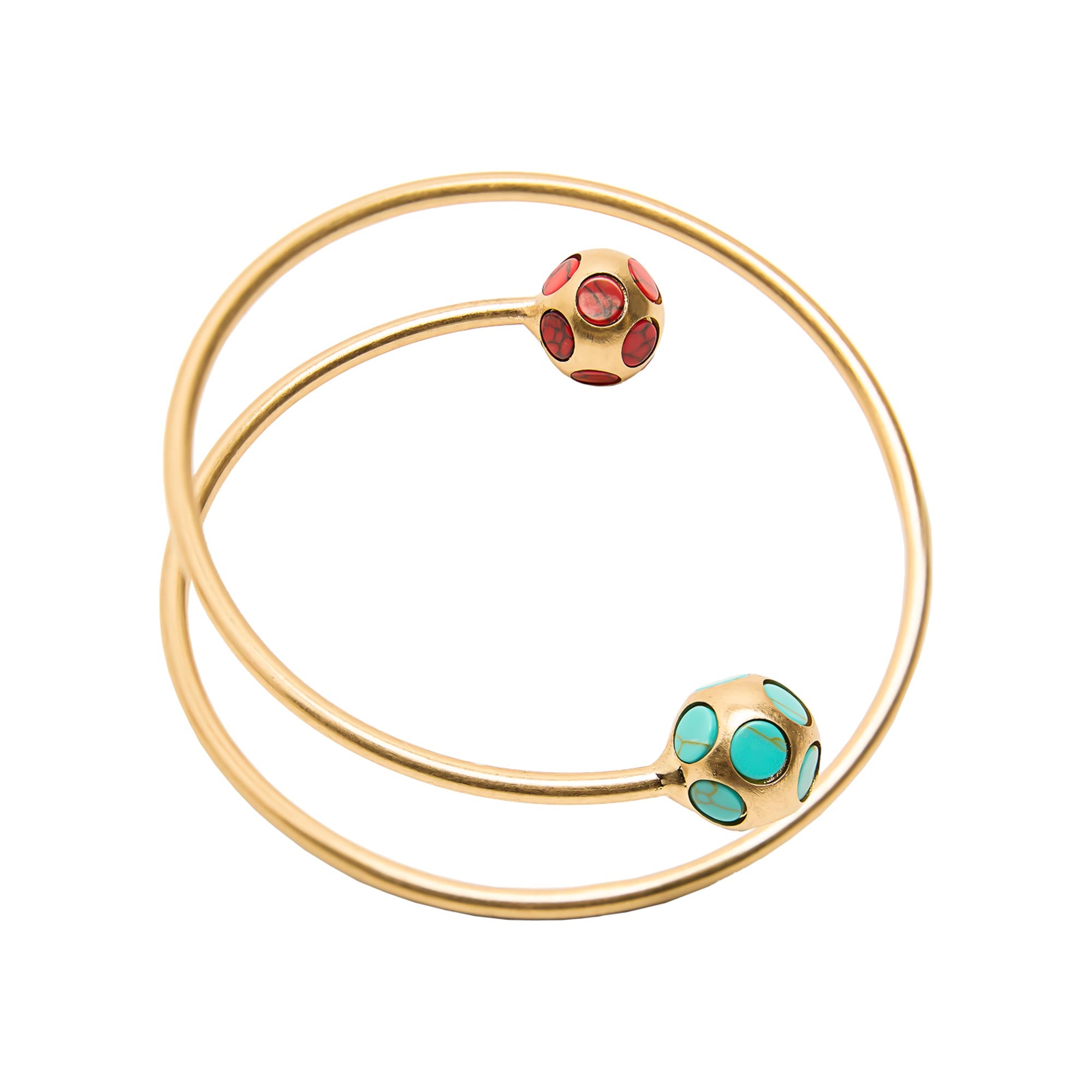 Pulsera Espiral Esferas Y Piedras