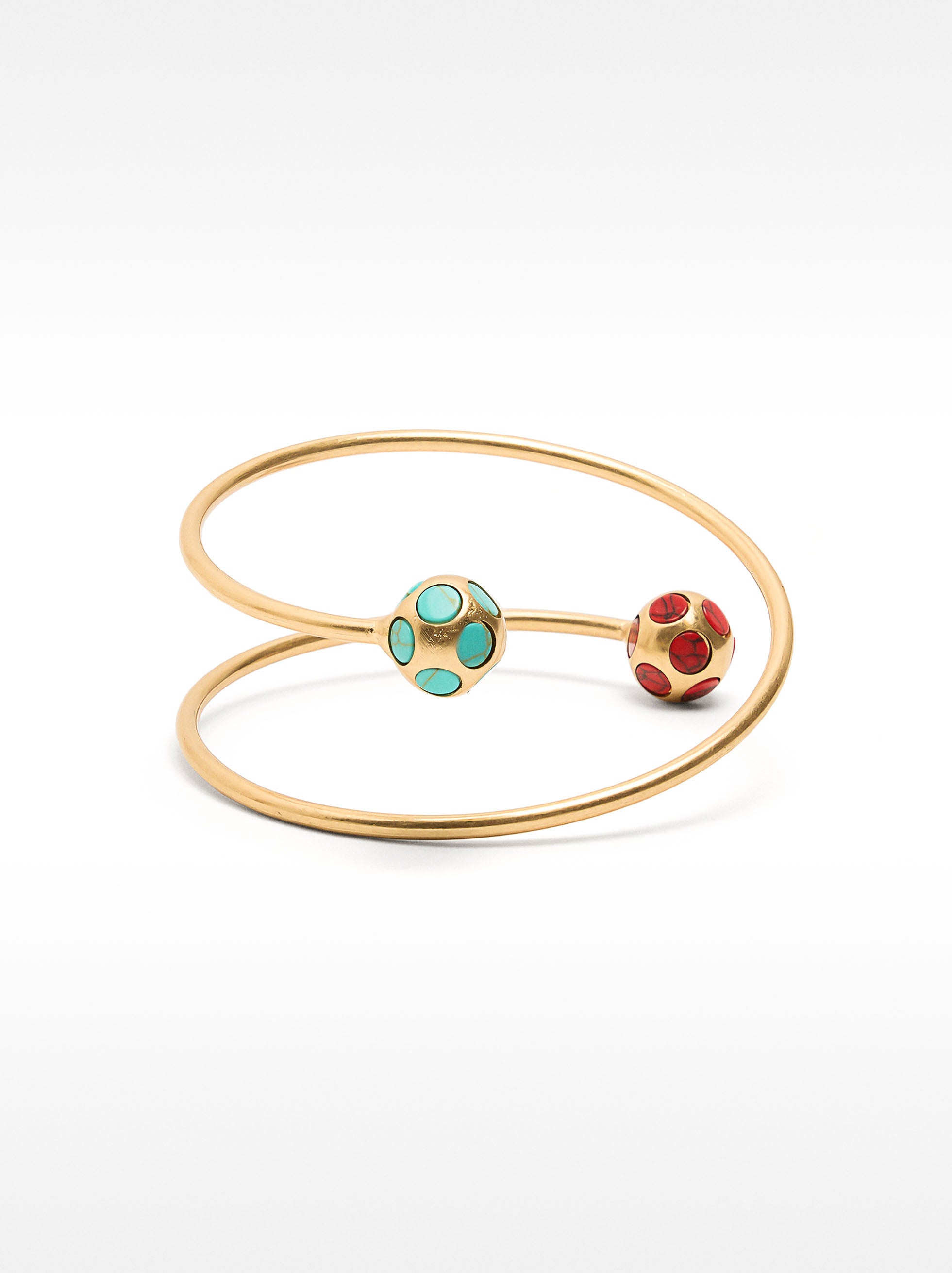 Pulsera Espiral Esferas Y Piedras