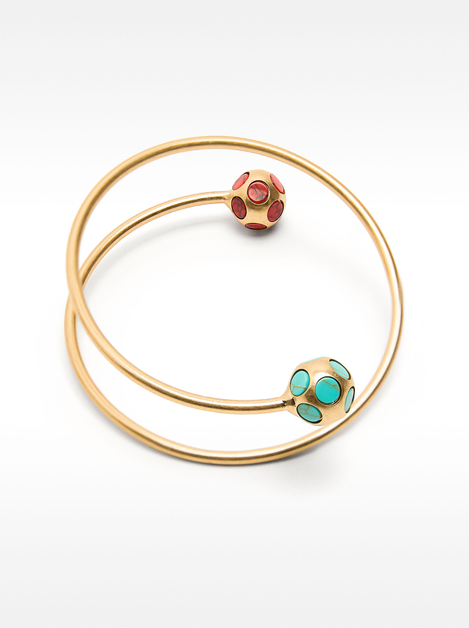 Pulsera Espiral Esferas Y Piedras
